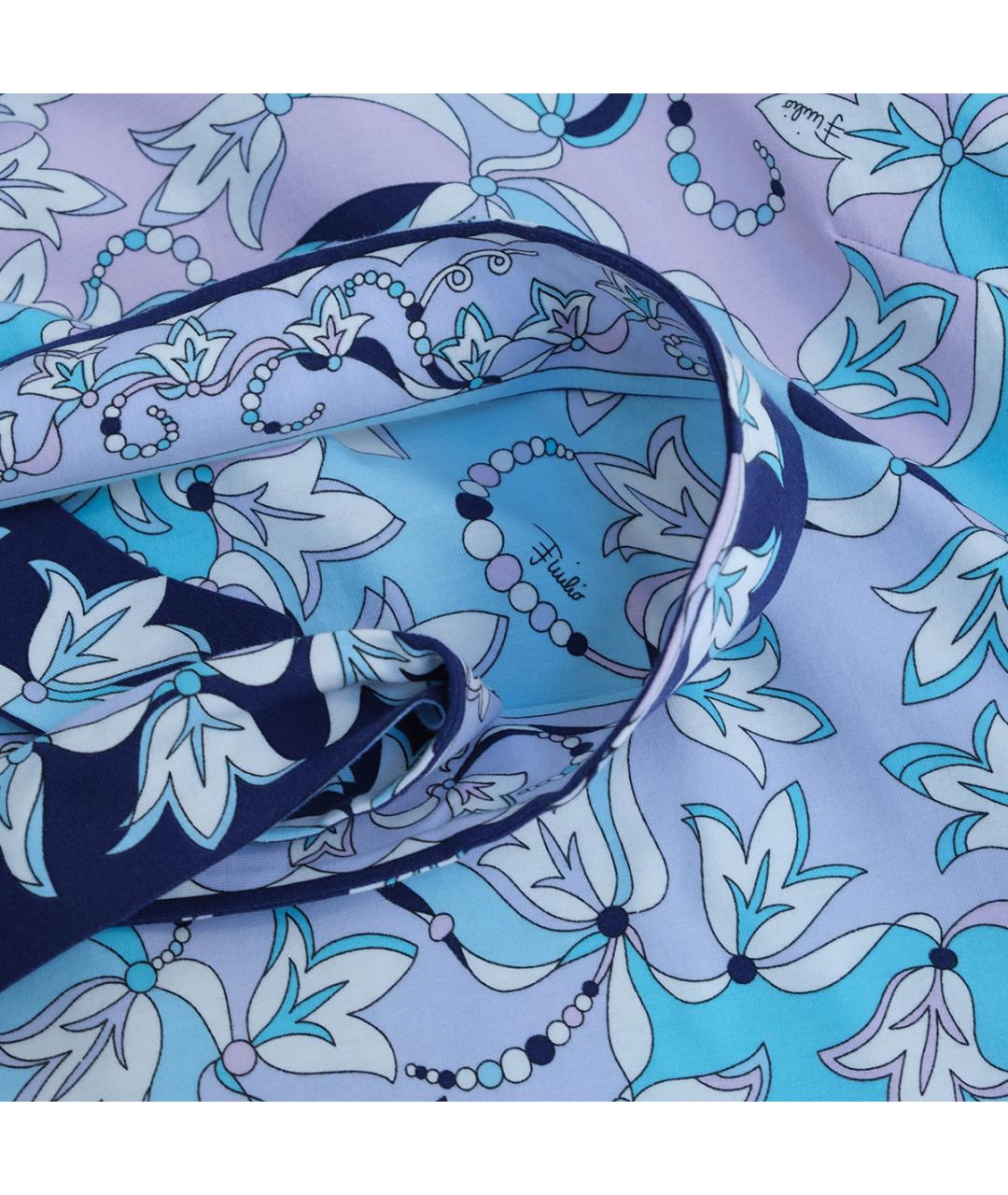 EMILIO PUCCI Голубое хлопковое повседневное платье, фото 5