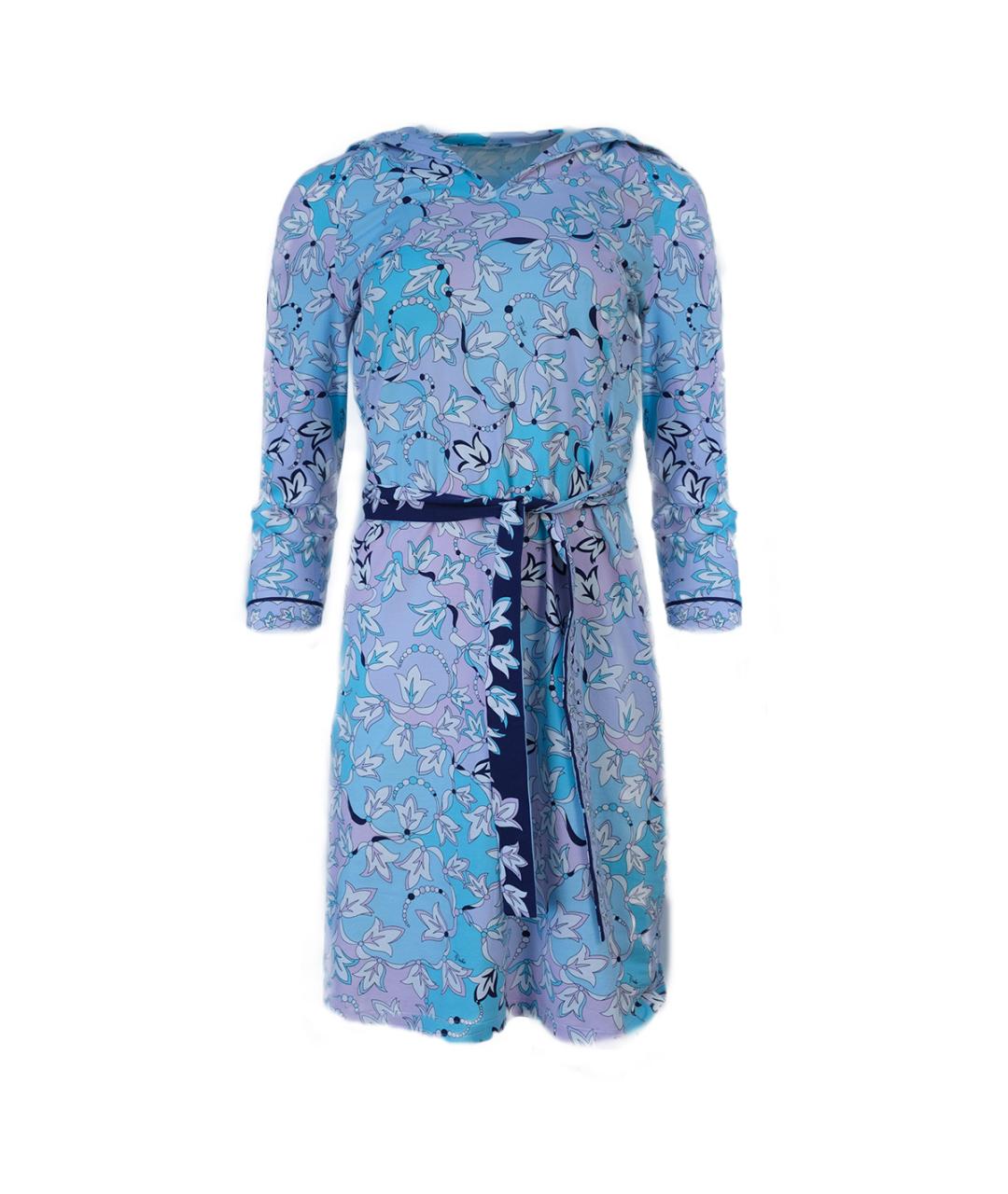 EMILIO PUCCI Голубое хлопковое повседневное платье, фото 6