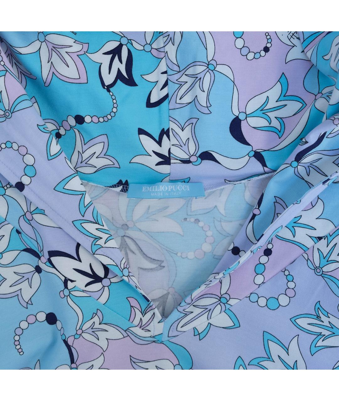 EMILIO PUCCI Голубое хлопковое повседневное платье, фото 3