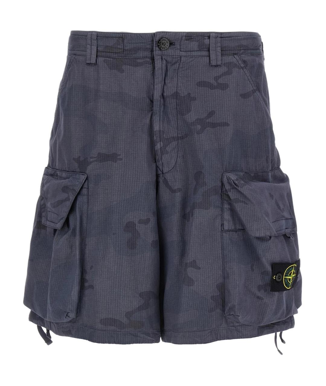 STONE ISLAND Синие хлопковые шорты, фото 1