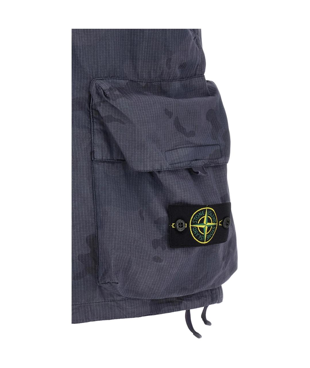 STONE ISLAND Синие хлопковые шорты, фото 5