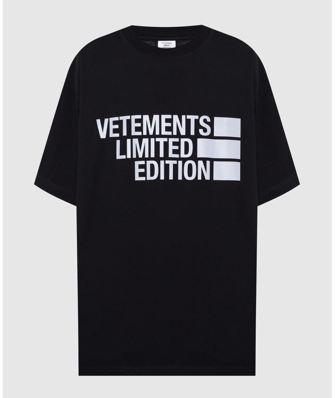 VETEMENTS Черная хлопковая футболка, фото 4
