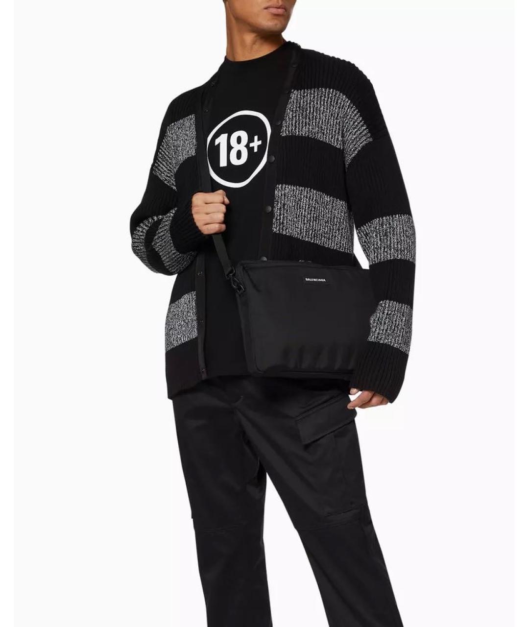 BALENCIAGA Черная хлопковая футболка, фото 6