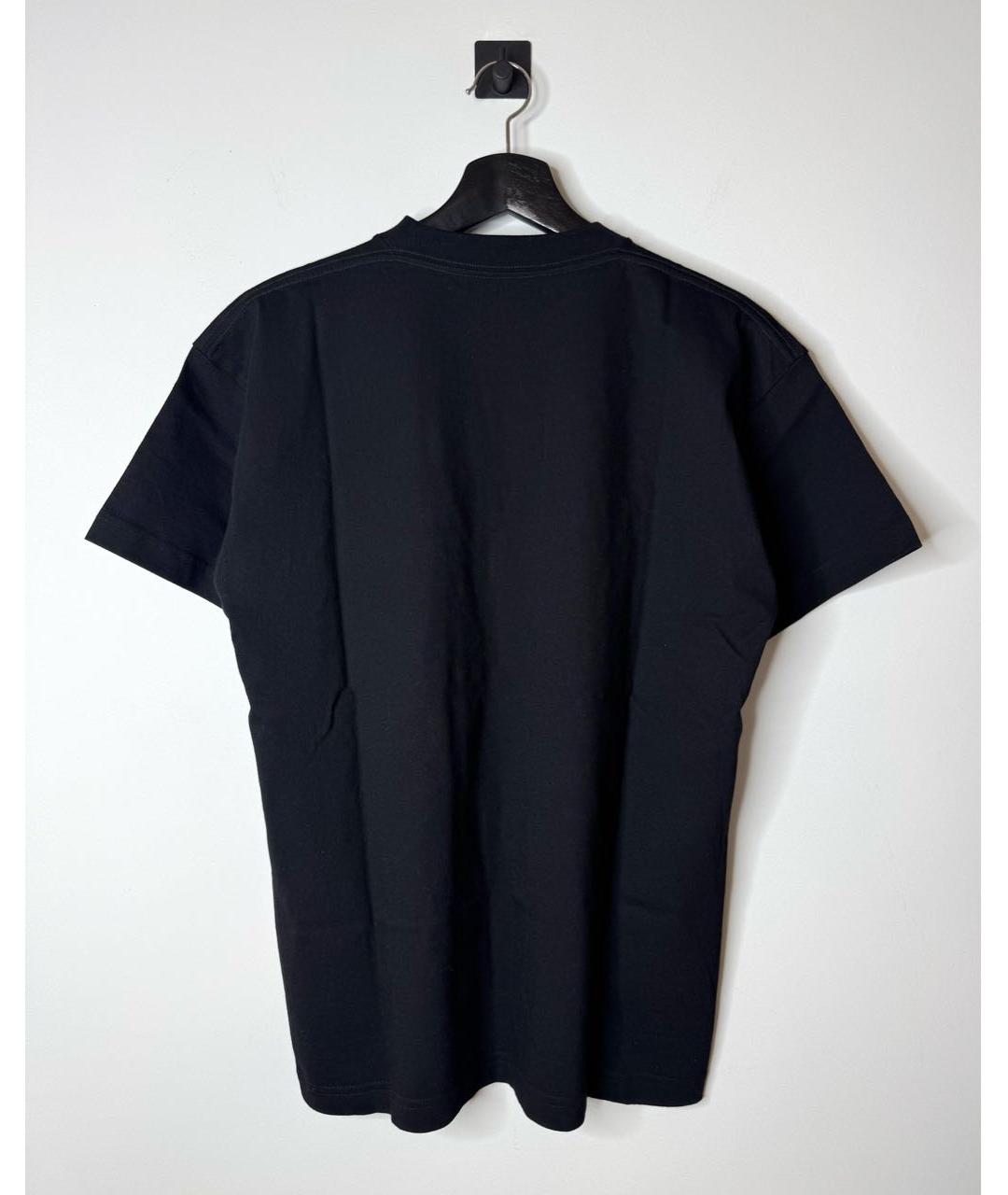 BALENCIAGA Черная хлопковая футболка, фото 3