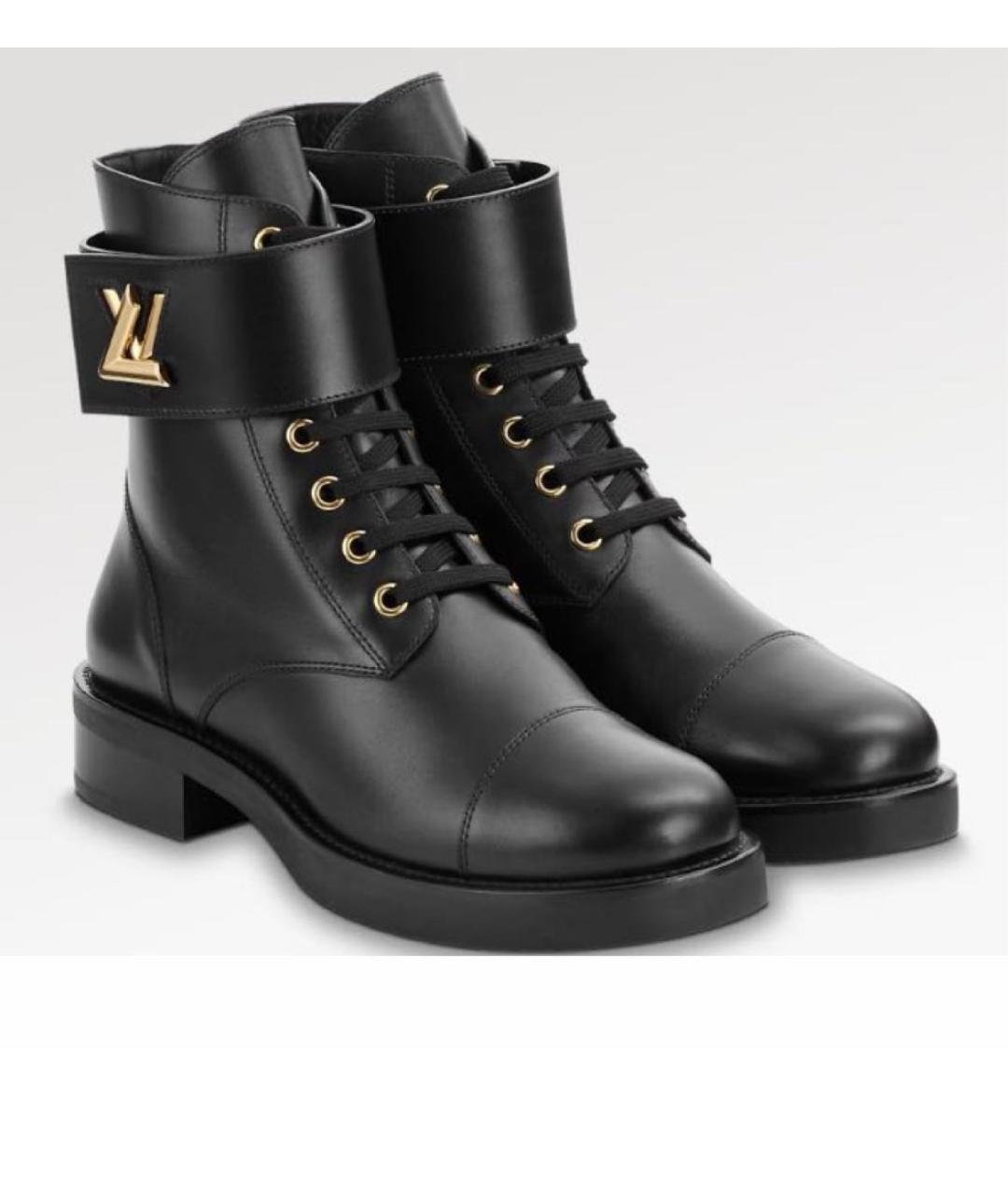 LOUIS VUITTON Черные кожаные ботинки, фото 7
