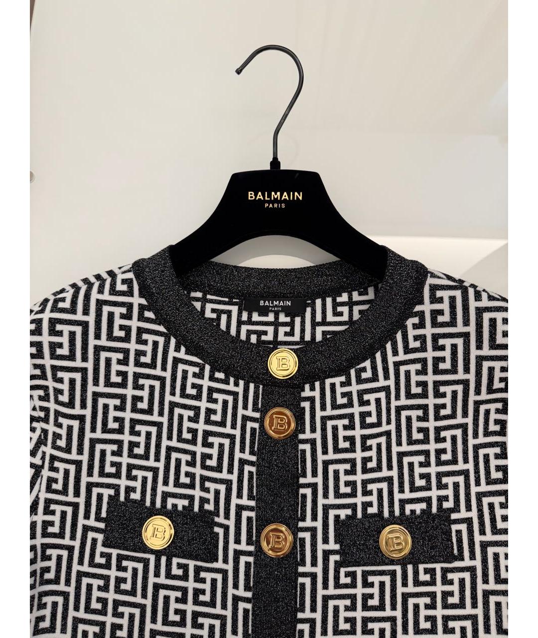 BALMAIN Черный хлопко-эластановый кардиган, фото 4