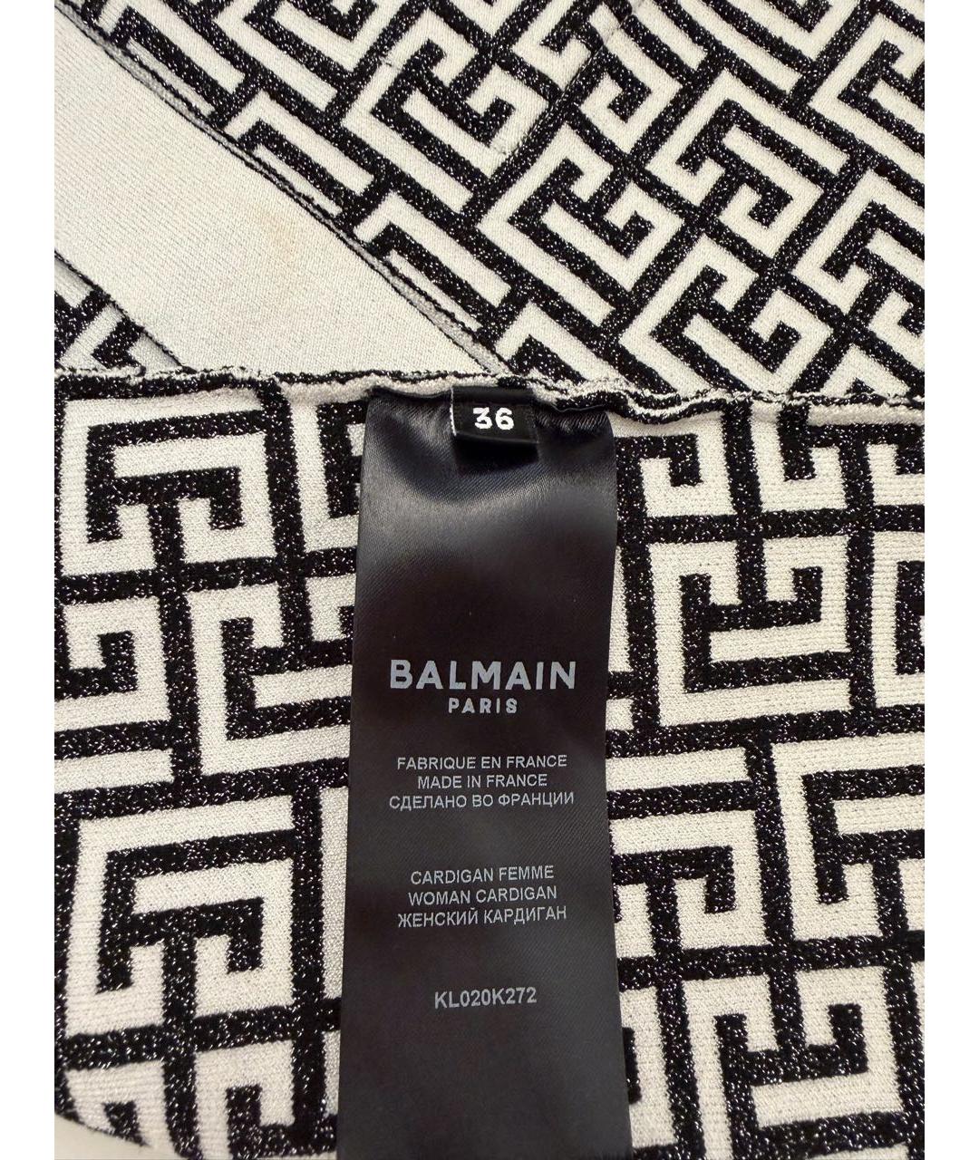 BALMAIN Черный хлопко-эластановый кардиган, фото 8