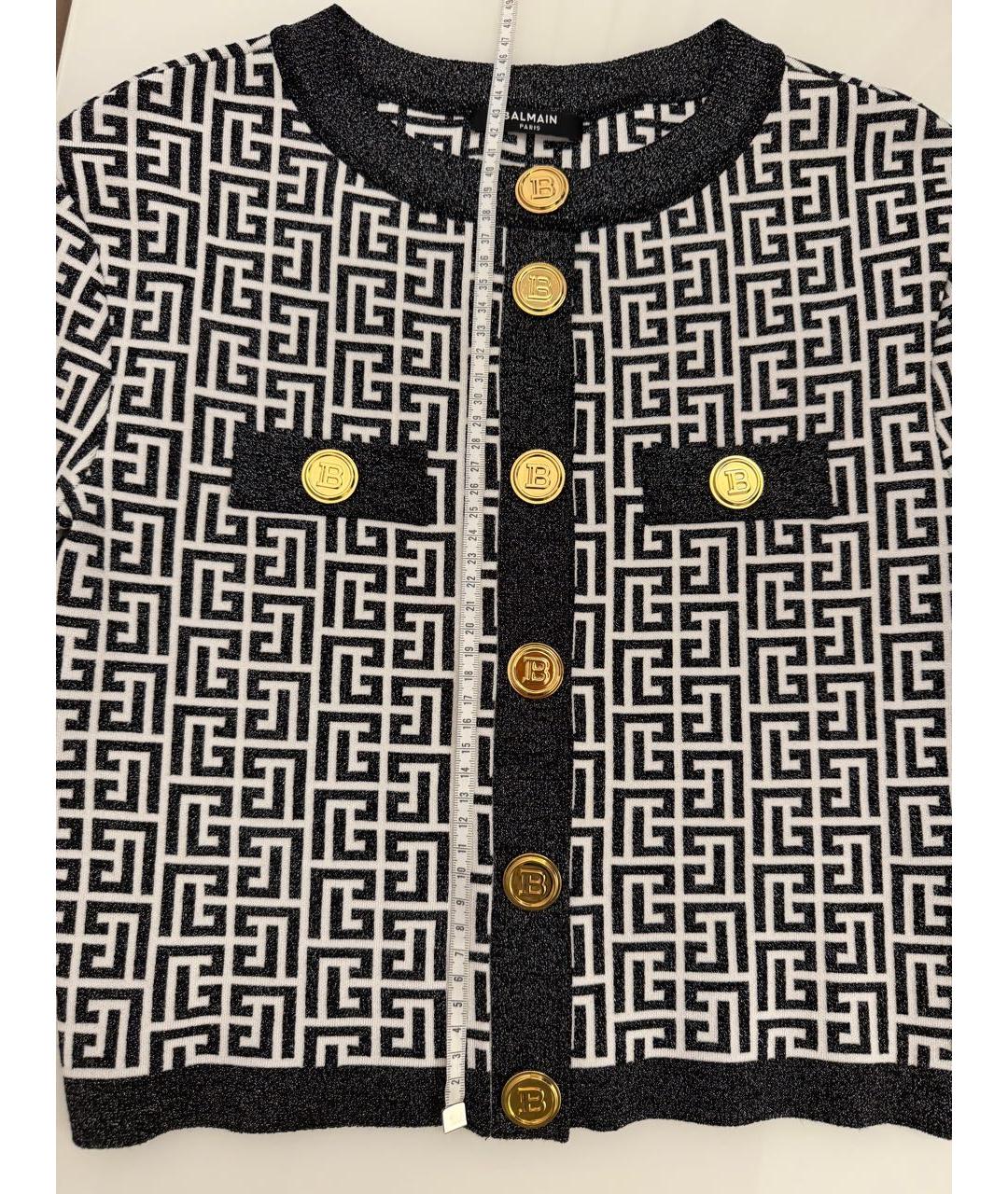 BALMAIN Черный хлопко-эластановый кардиган, фото 5