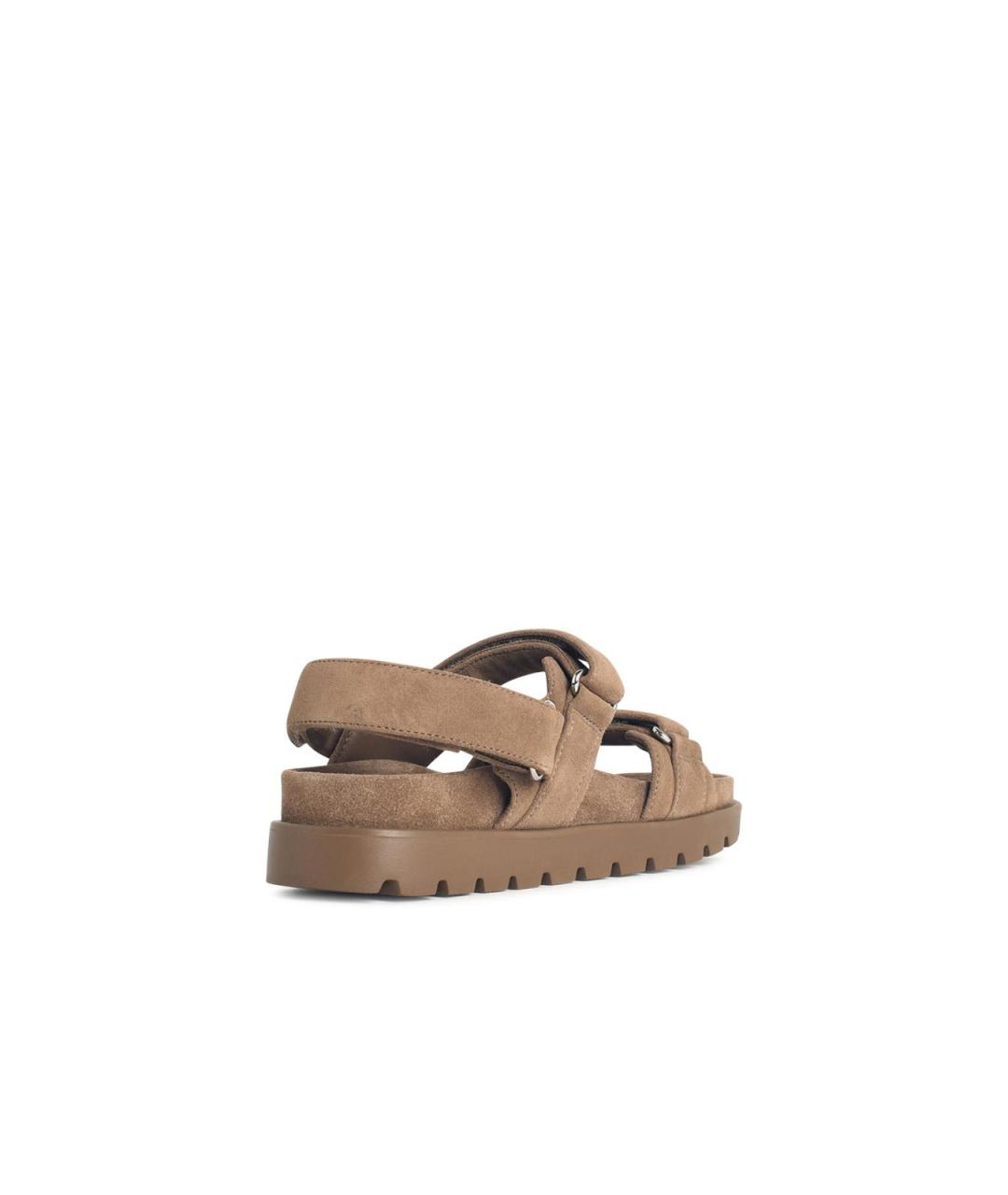 TORY BURCH Бежевые кожаные босоножки, фото 3