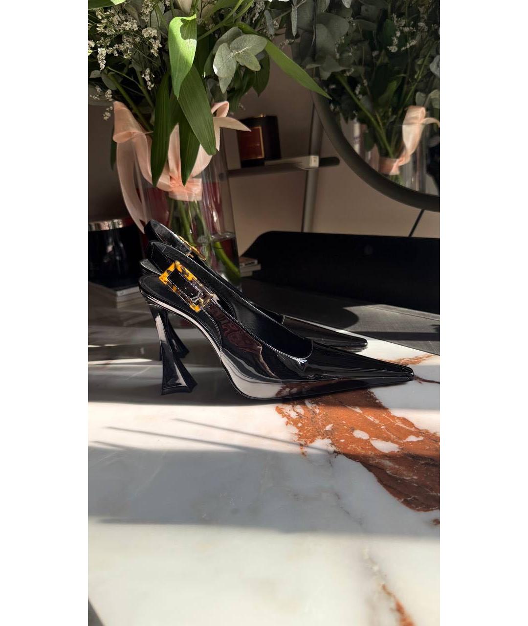 SAINT LAURENT Черные кожаные туфли, фото 2