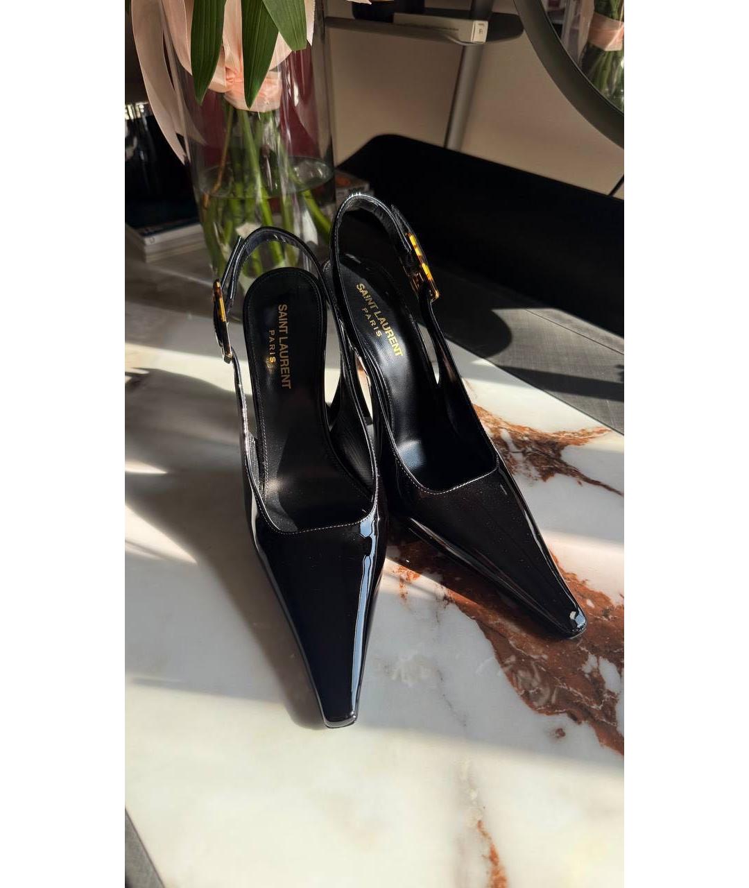 SAINT LAURENT Черные кожаные туфли, фото 3