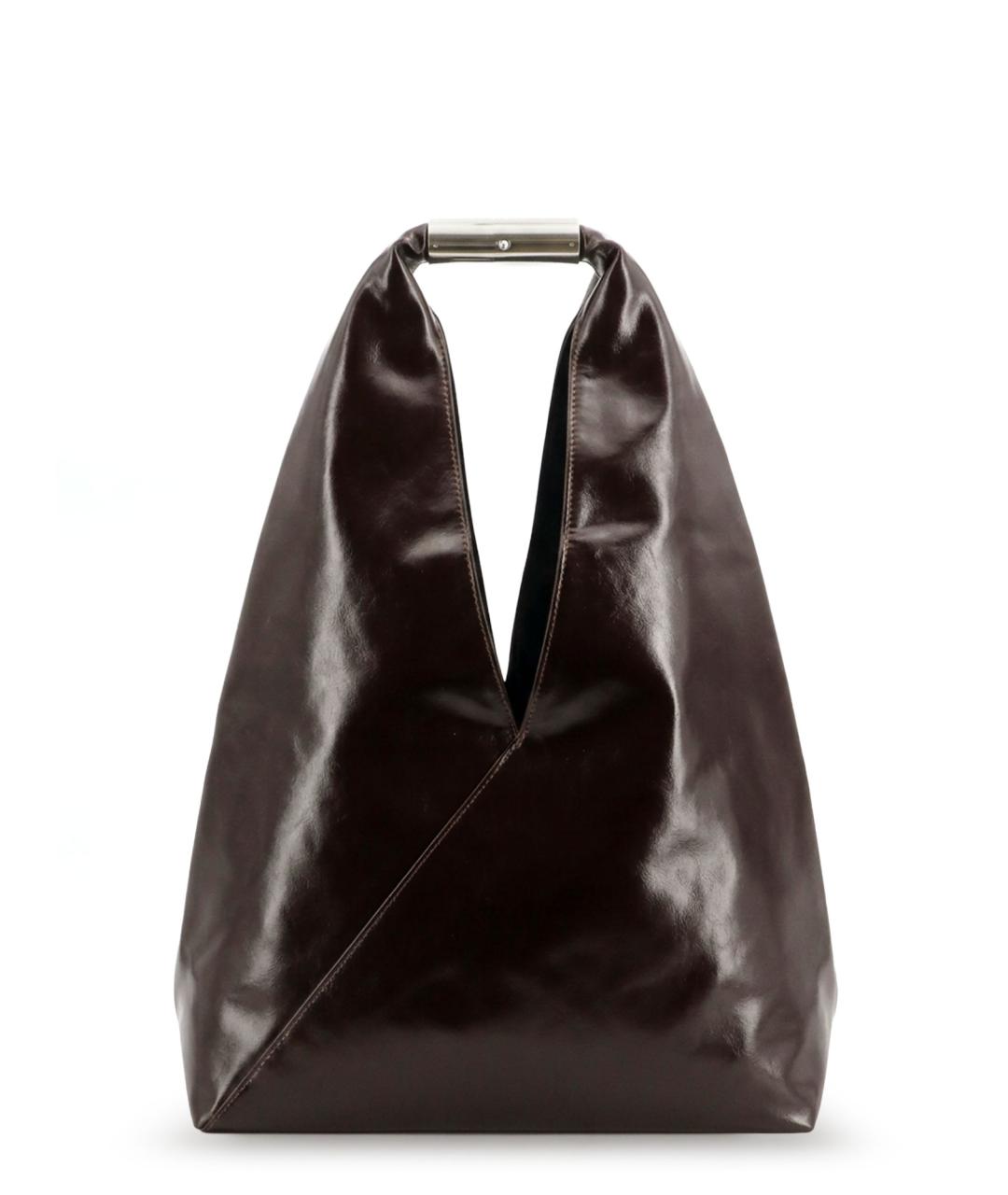 MM6 MAISON MARGIELA Коричневая кожаная сумка тоут, фото 1