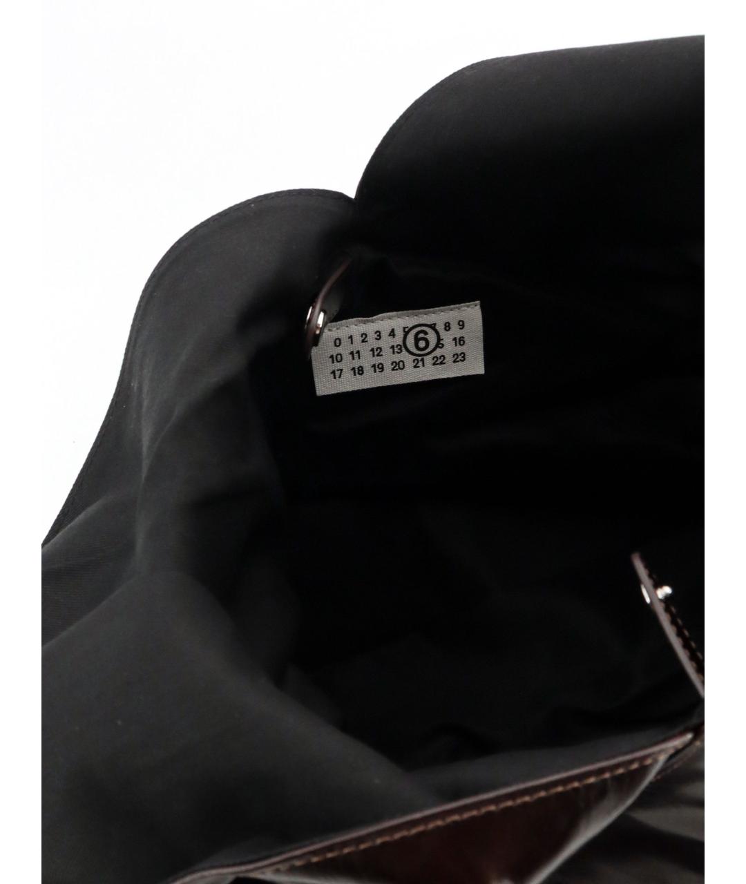 MM6 MAISON MARGIELA Коричневая кожаная сумка тоут, фото 4