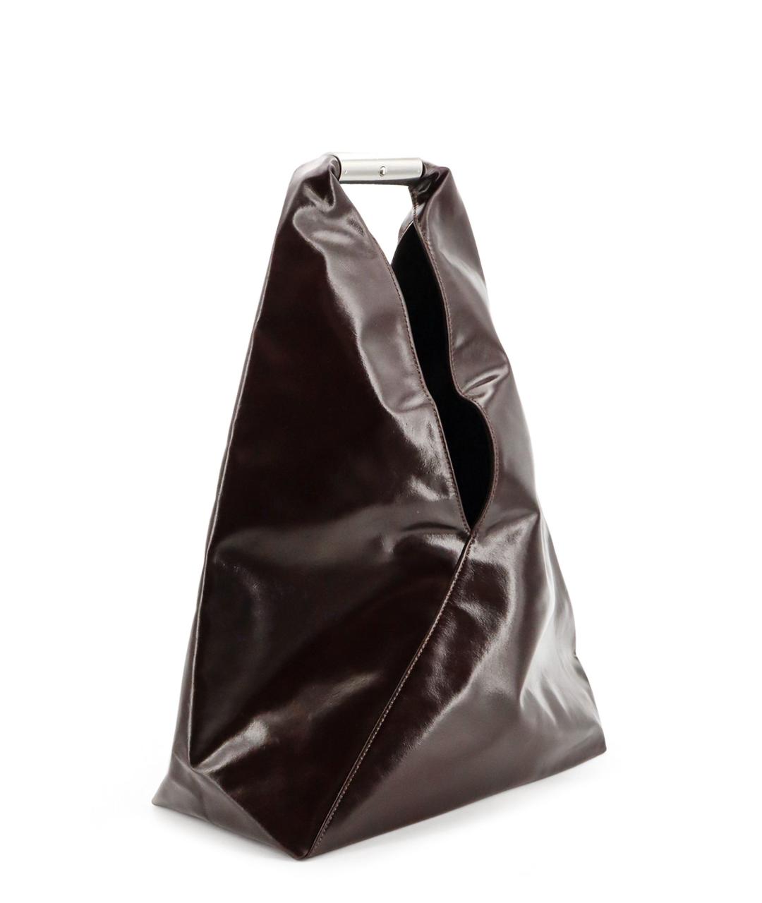 MM6 MAISON MARGIELA Коричневая кожаная сумка тоут, фото 3