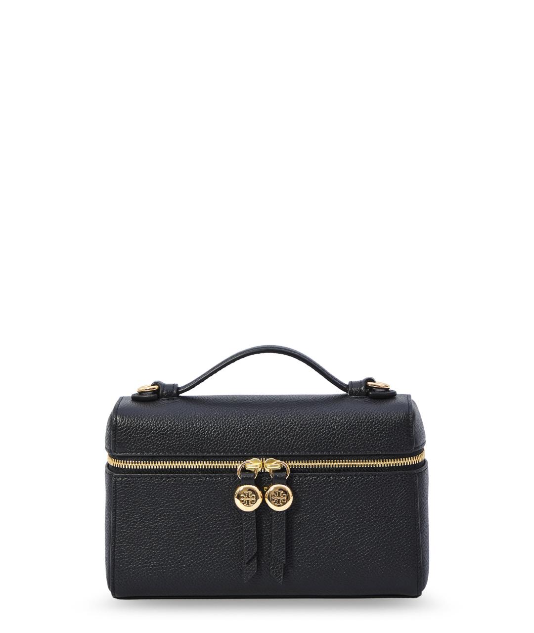 TORY BURCH Черная кожаная сумка с короткими ручками, фото 1