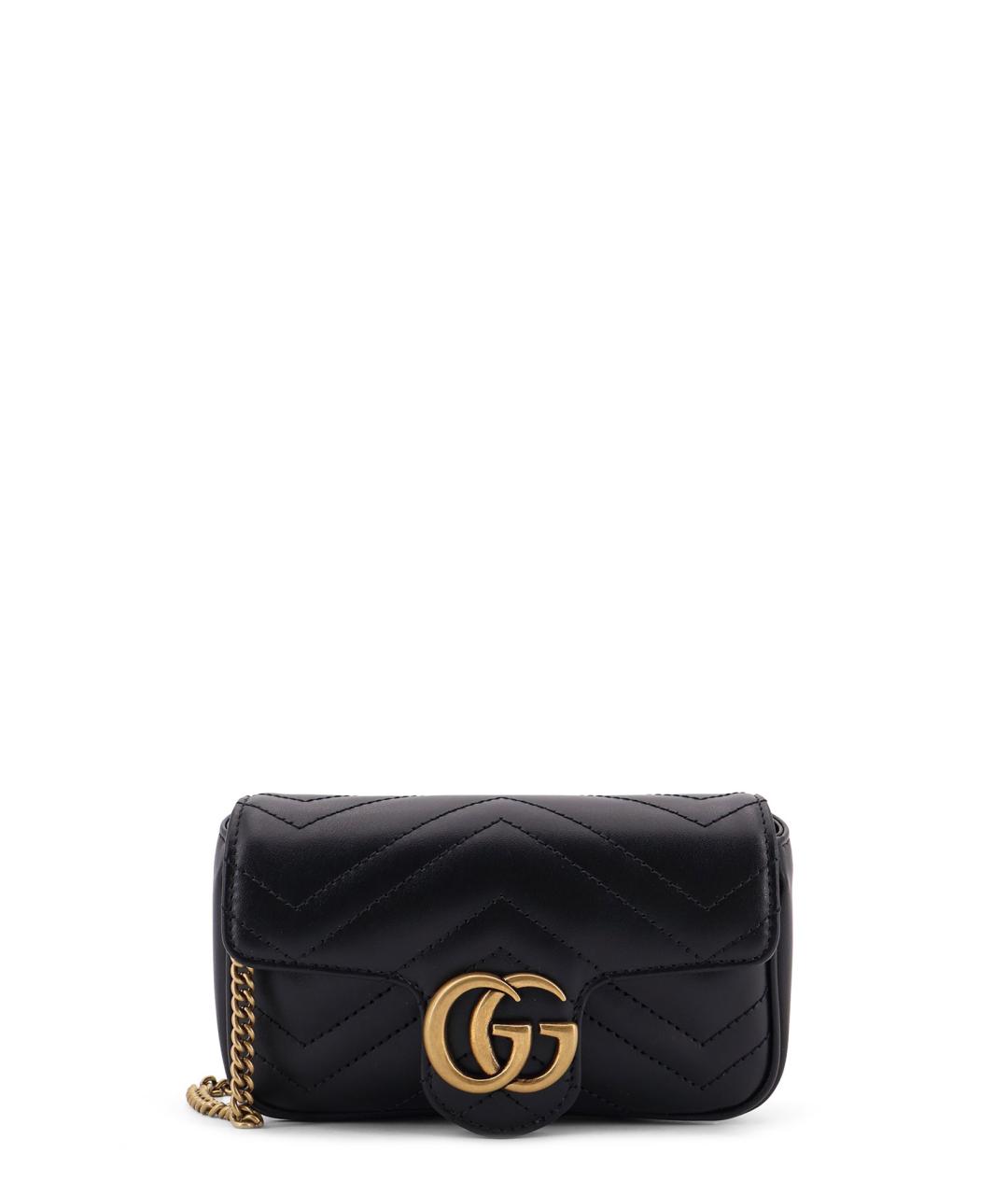 GUCCI Черная кожаная сумка через плечо, фото 1