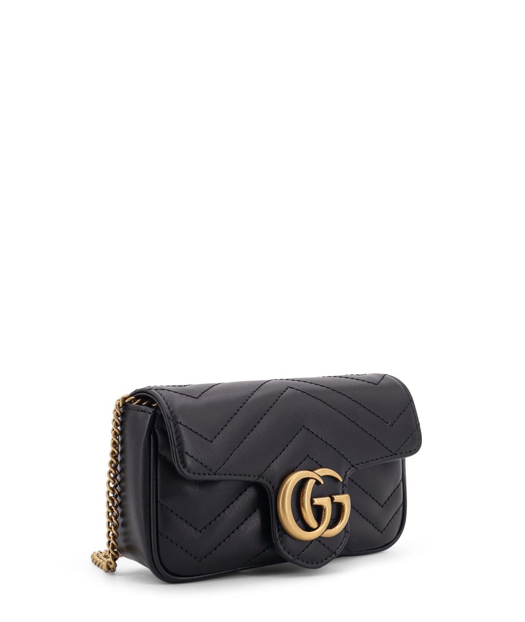 GUCCI Черная кожаная сумка через плечо, фото 3