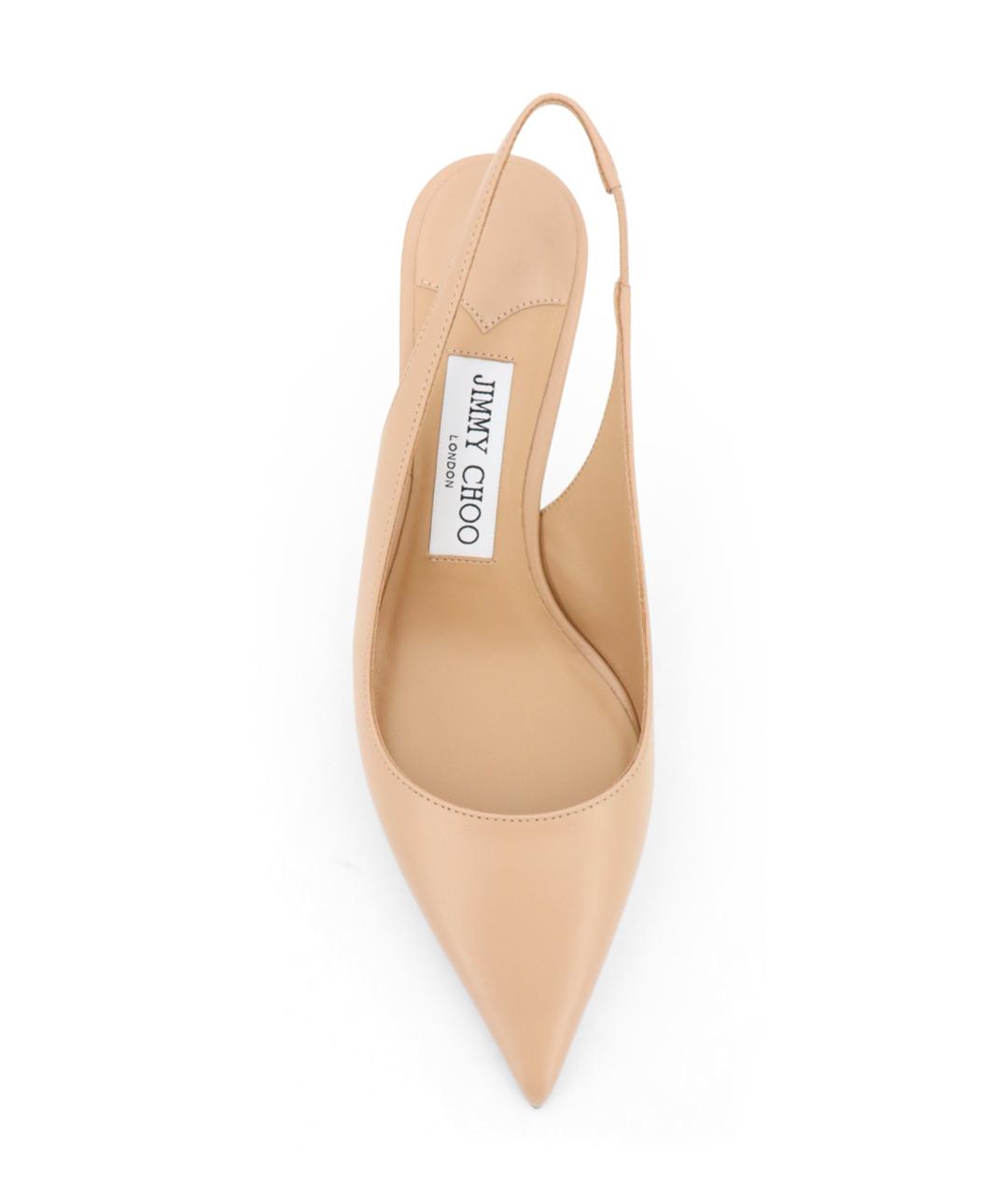 JIMMY CHOO Бежевые кожаные туфли, фото 5