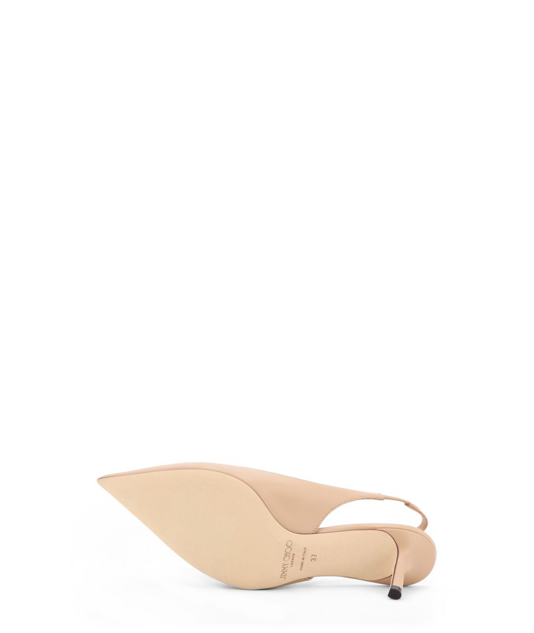 JIMMY CHOO Бежевые кожаные туфли, фото 4