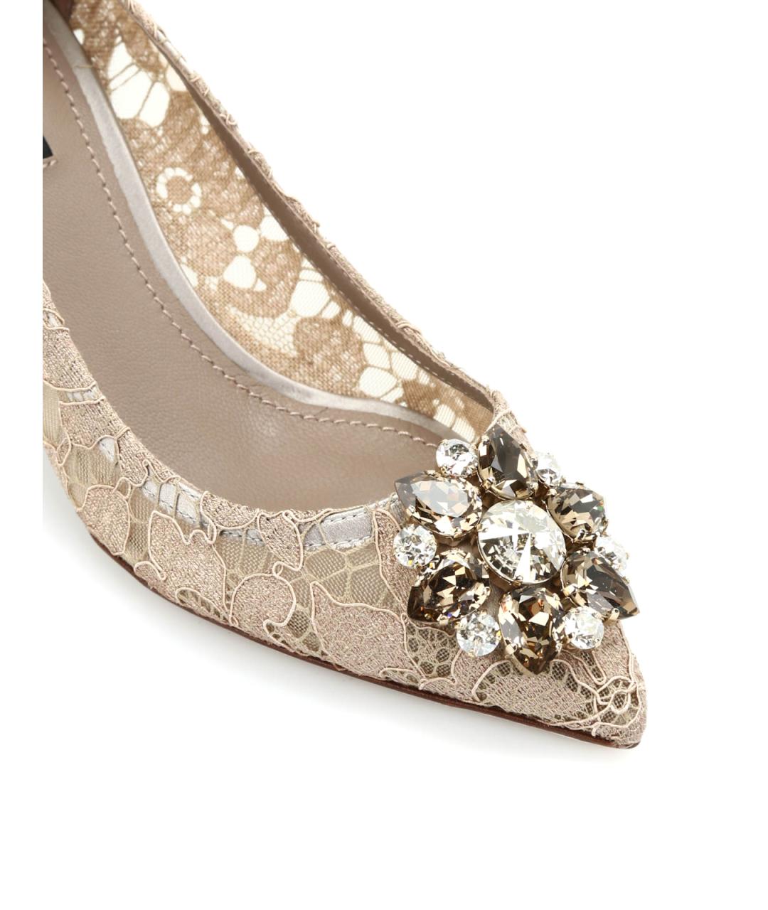 DOLCE&GABBANA Бежевые текстильные туфли, фото 5