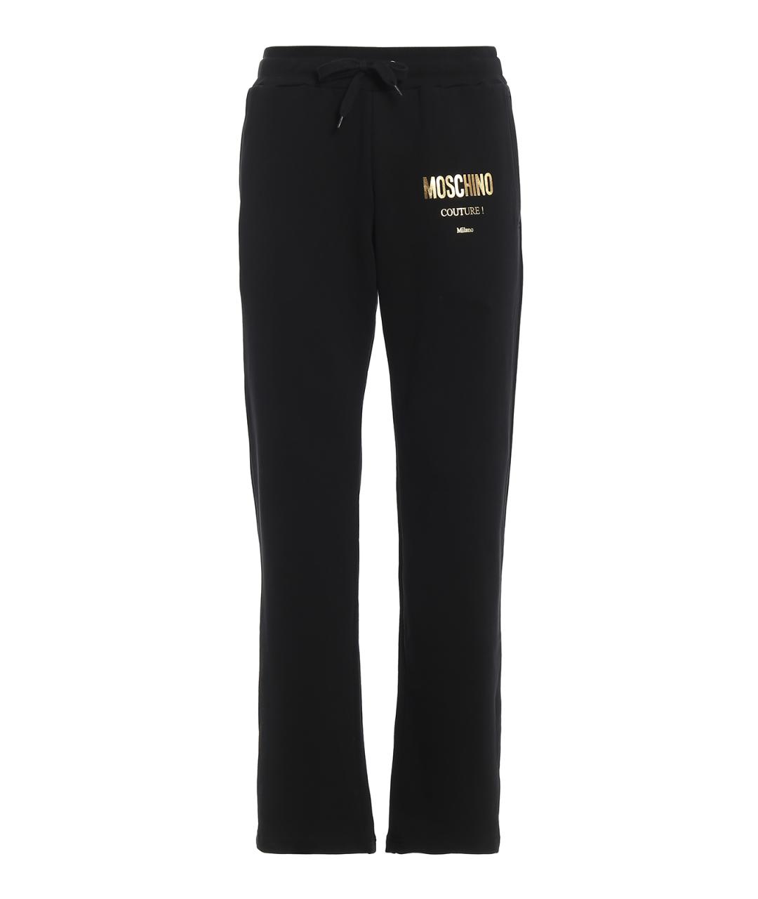 MOSCHINO Черные хлопковые повседневные брюки, фото 1