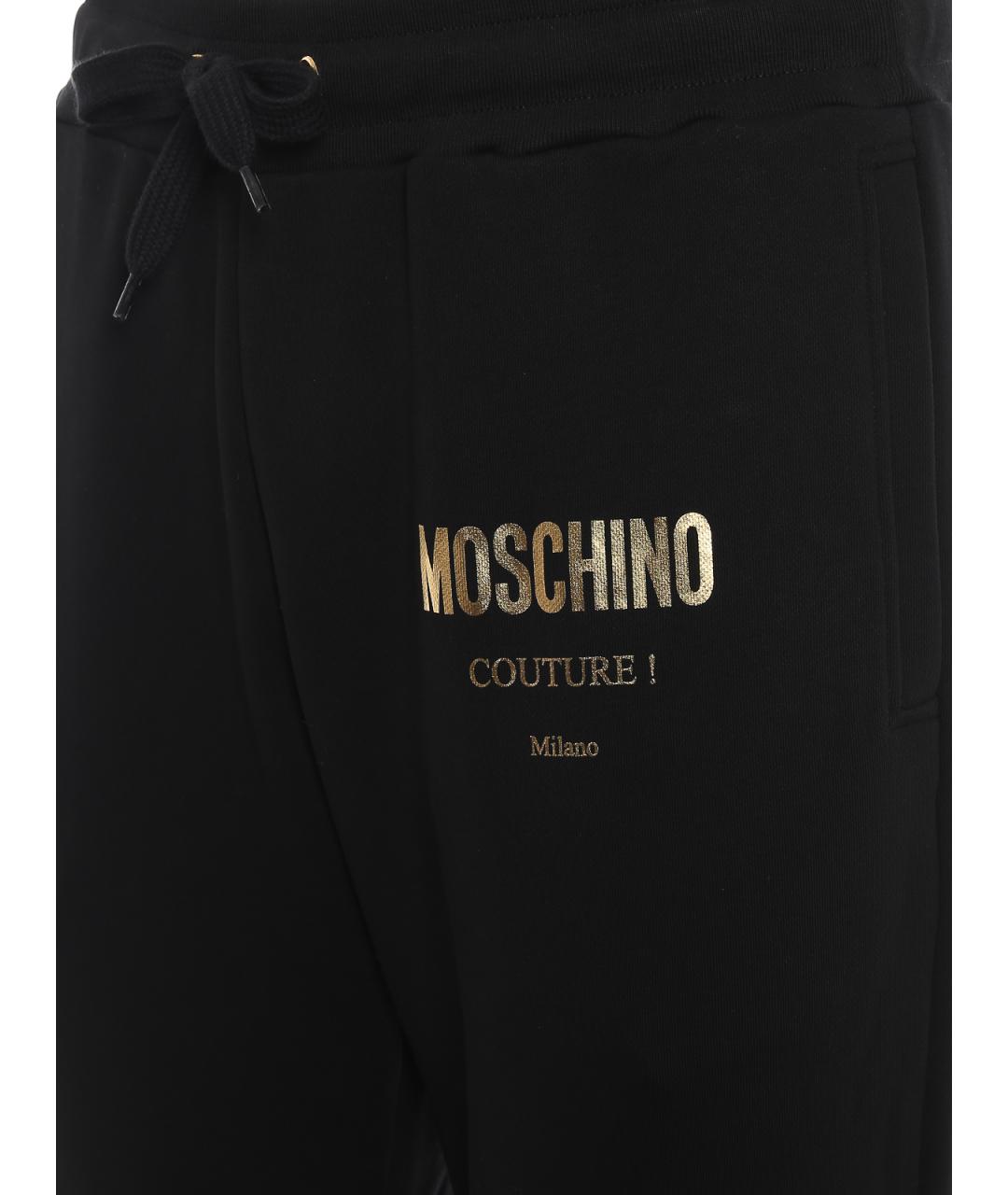 MOSCHINO Черные хлопковые повседневные брюки, фото 3