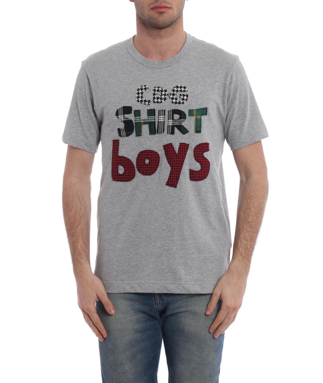 COMME DES GARÇONS SHIRT Серая хлопковая футболка, фото 3