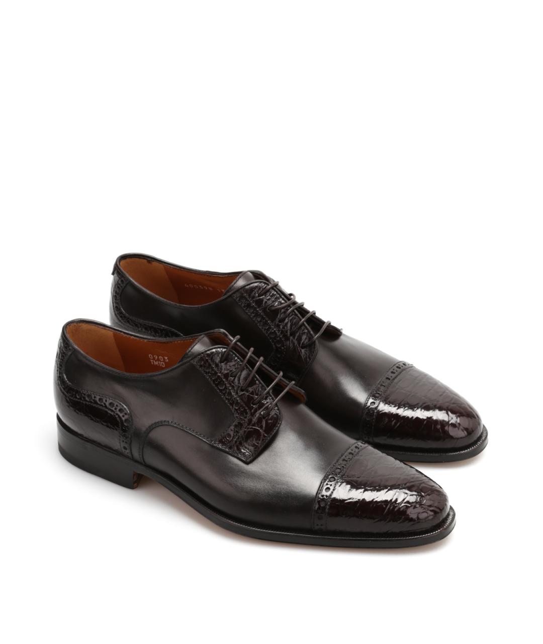 CORNELIANI Коричневые кожаные туфли, фото 2