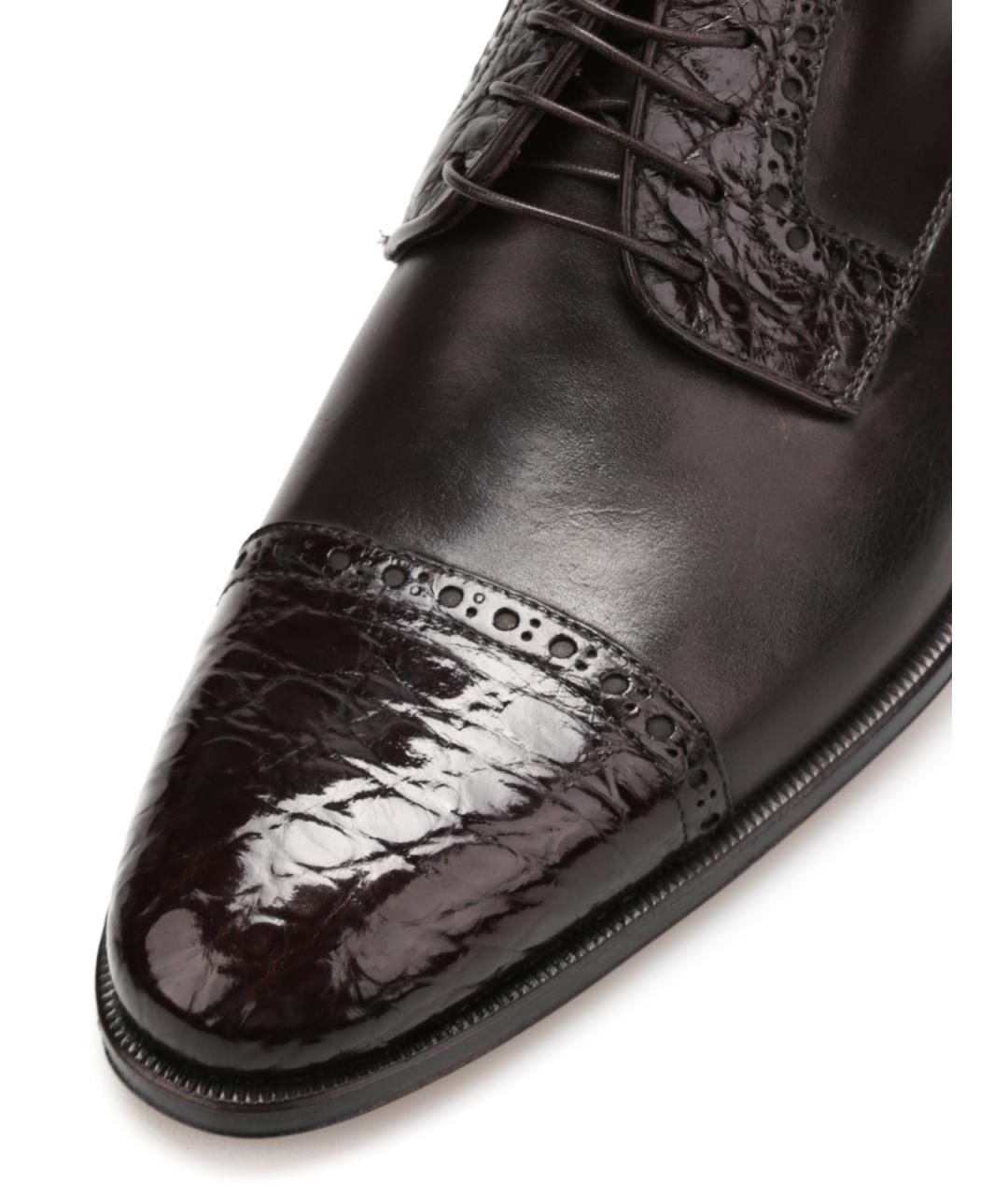 CORNELIANI Коричневые кожаные туфли, фото 5