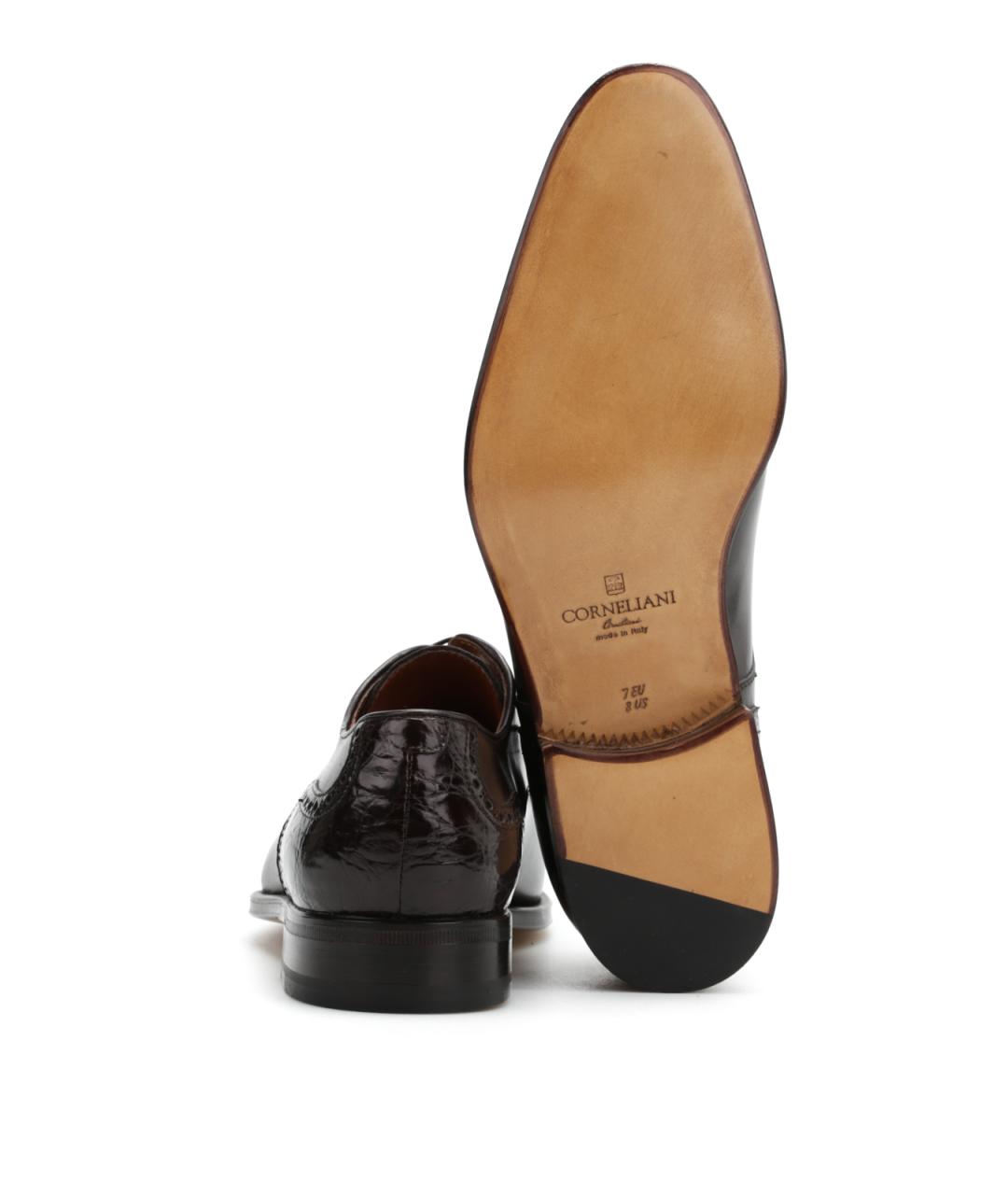 CORNELIANI Коричневые кожаные туфли, фото 3