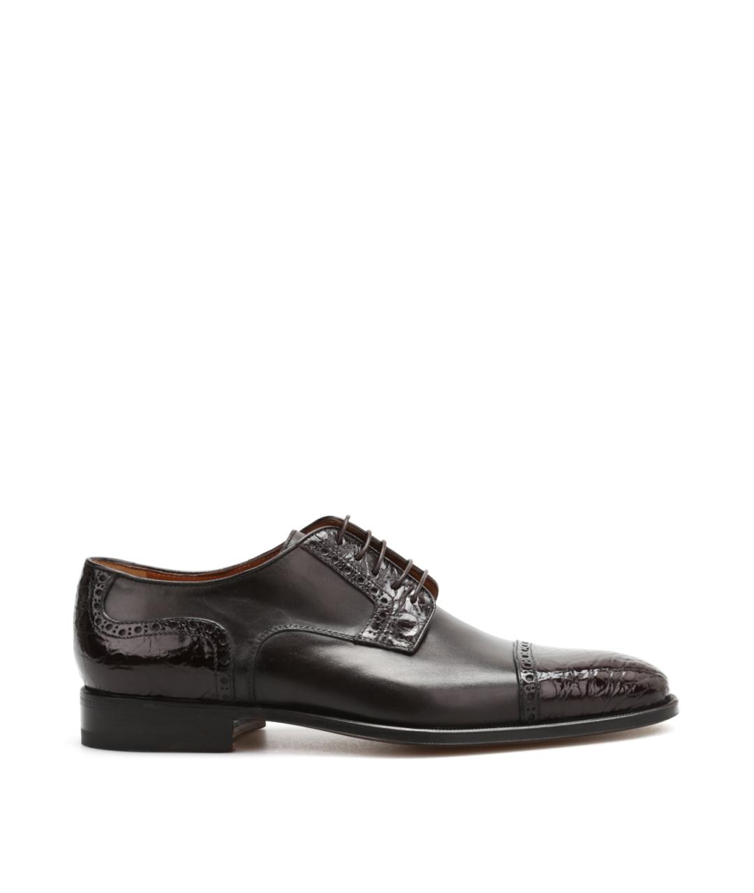 CORNELIANI Коричневые кожаные туфли, фото 1