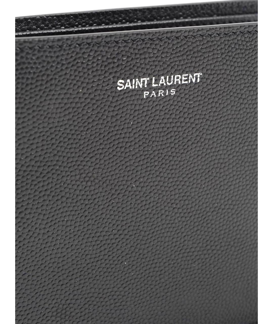 SAINT LAURENT Черный кожаный кошелек, фото 4