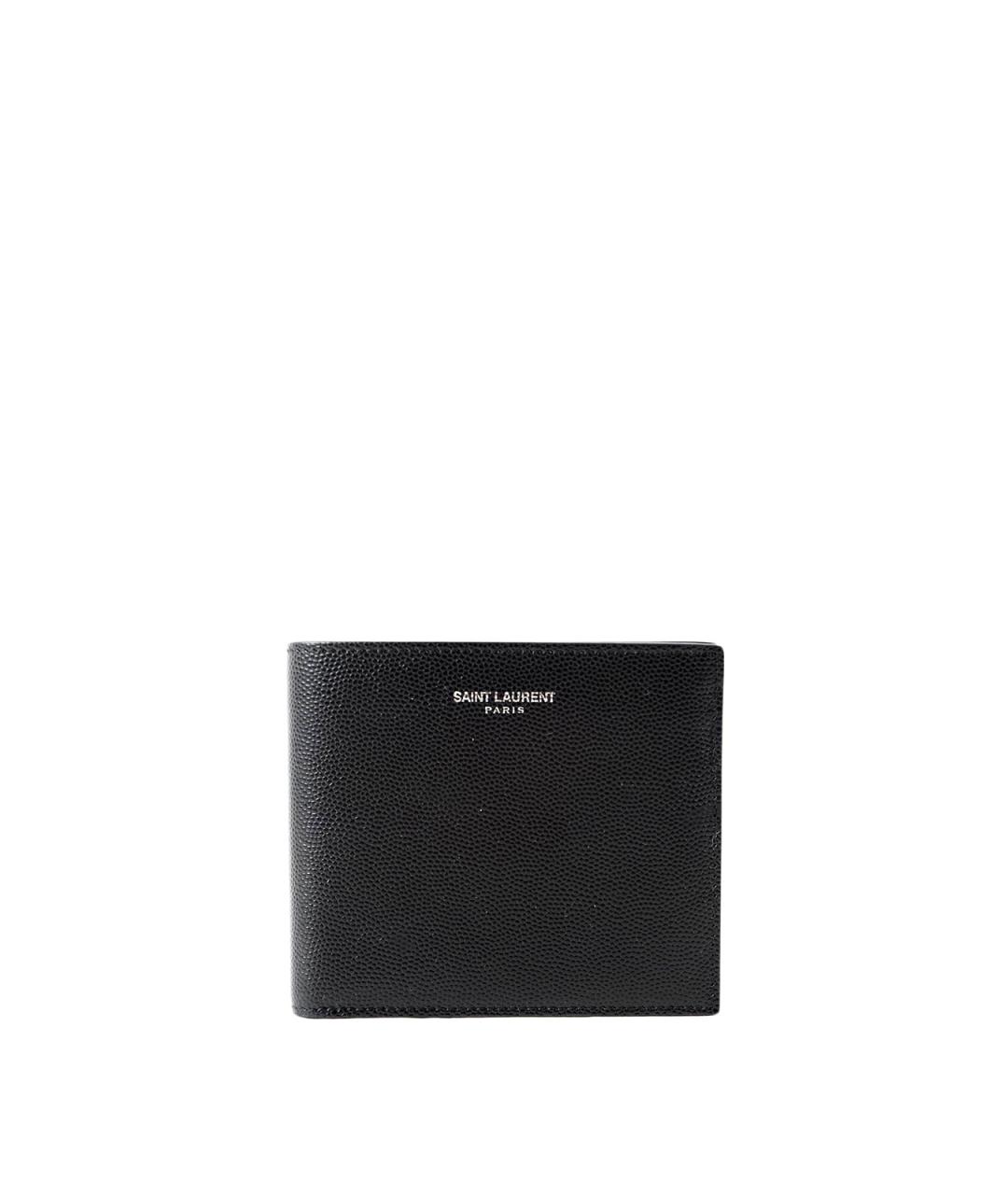 SAINT LAURENT Черный кожаный кошелек, фото 1