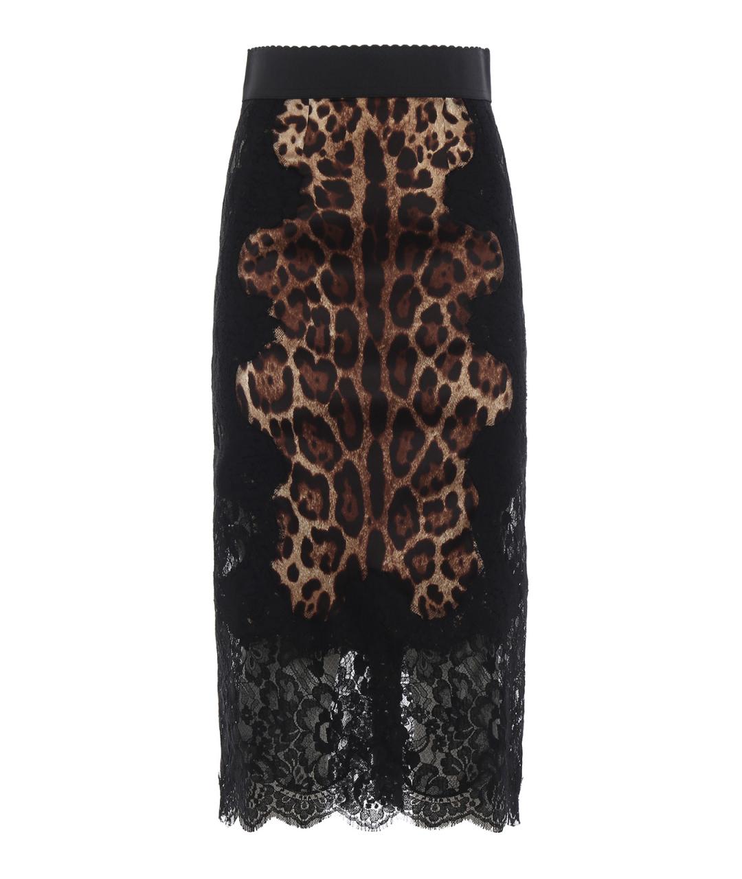 DOLCE&GABBANA Черная хлопковая юбка миди, фото 1