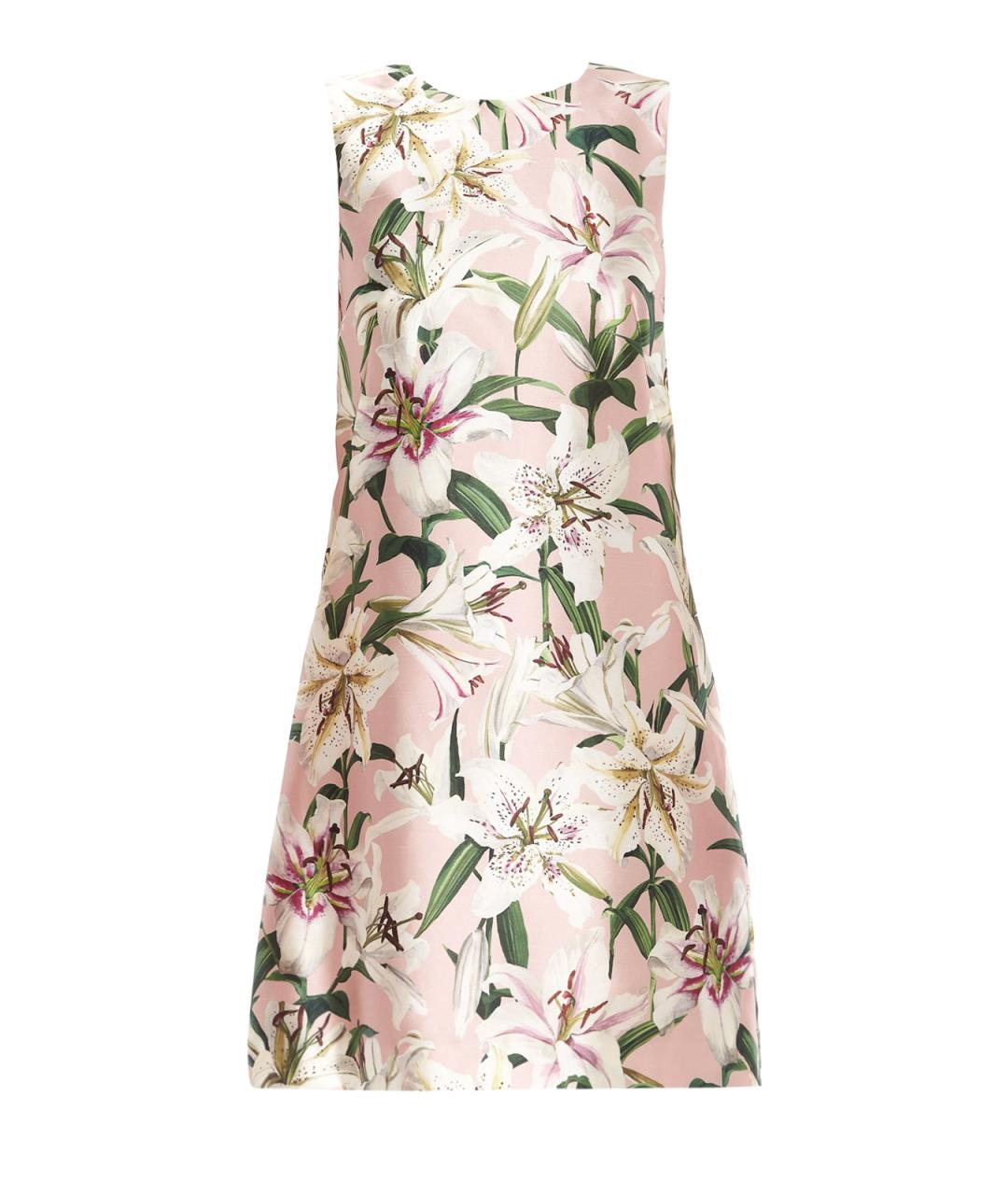 DOLCE&GABBANA Розовое шелковое коктейльное платье, фото 1