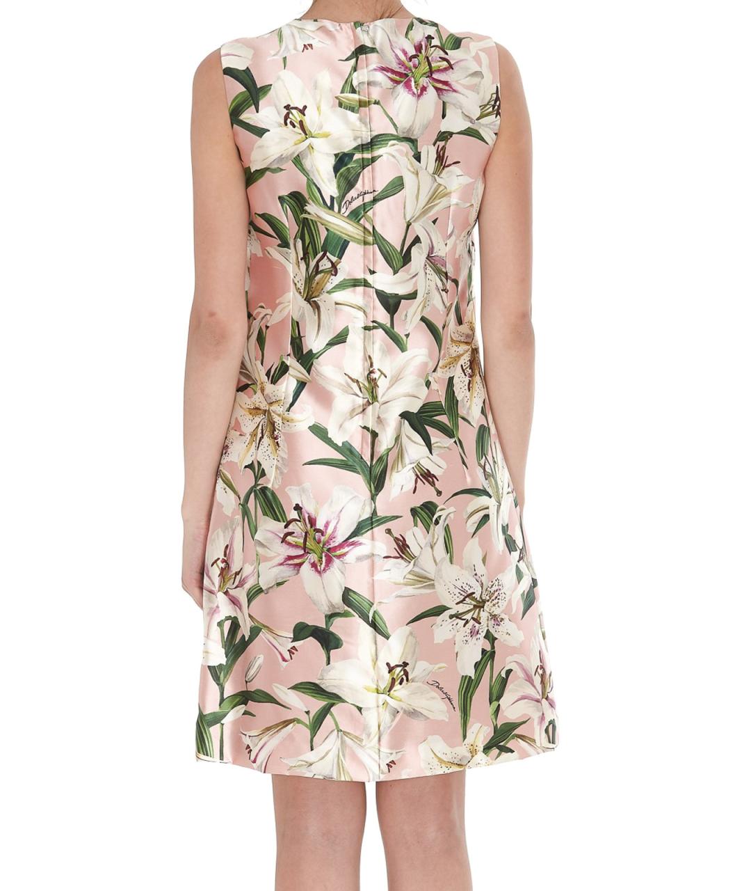 DOLCE&GABBANA Розовое шелковое коктейльное платье, фото 4