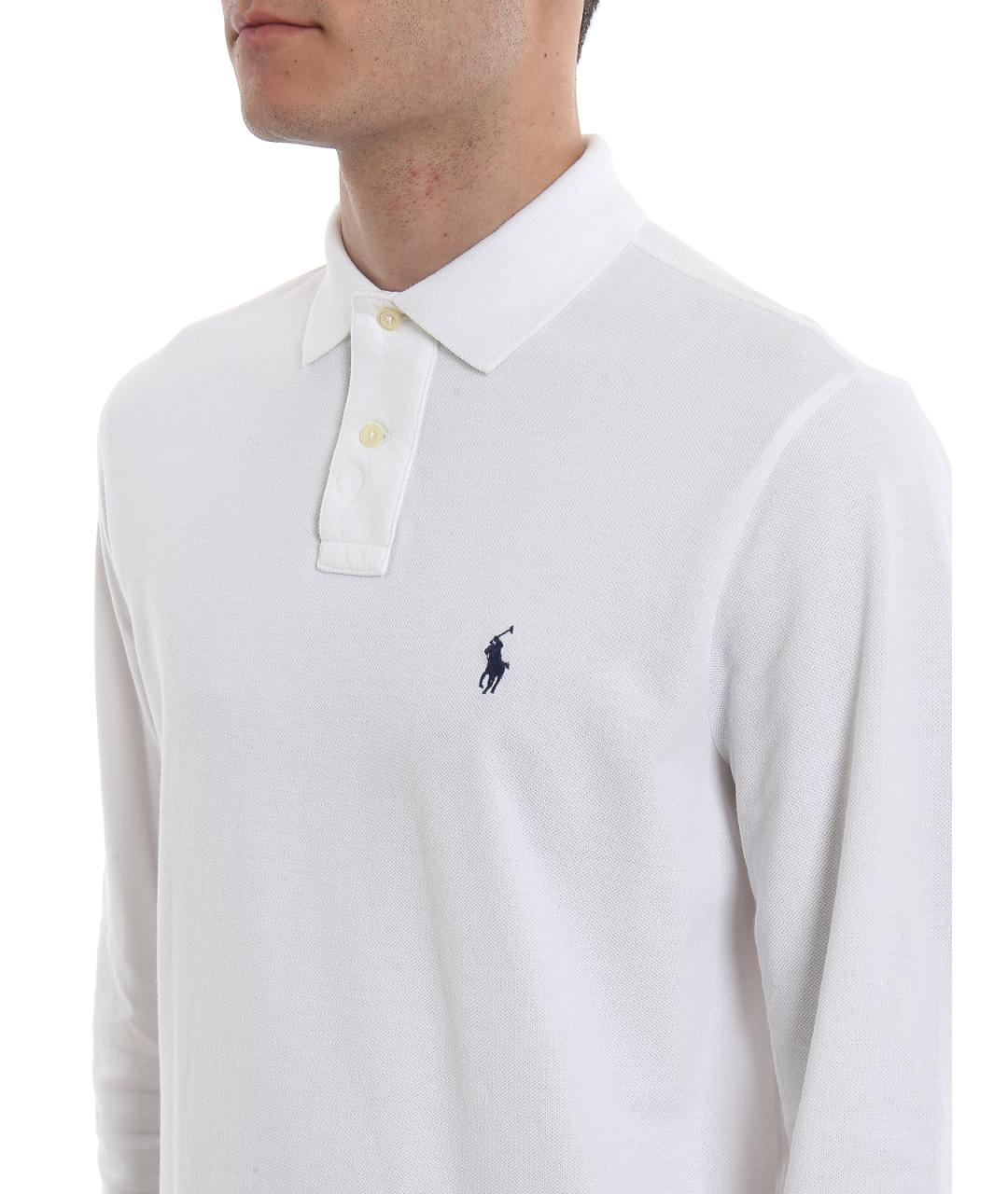 POLO RALPH LAUREN Белое хлопковое поло с коротким рукавом, фото 5