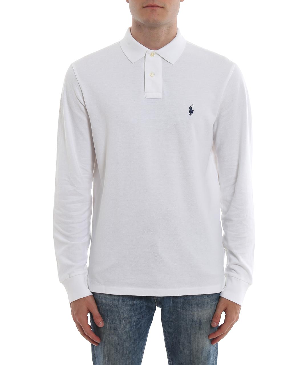 POLO RALPH LAUREN Белое хлопковое поло с коротким рукавом, фото 3