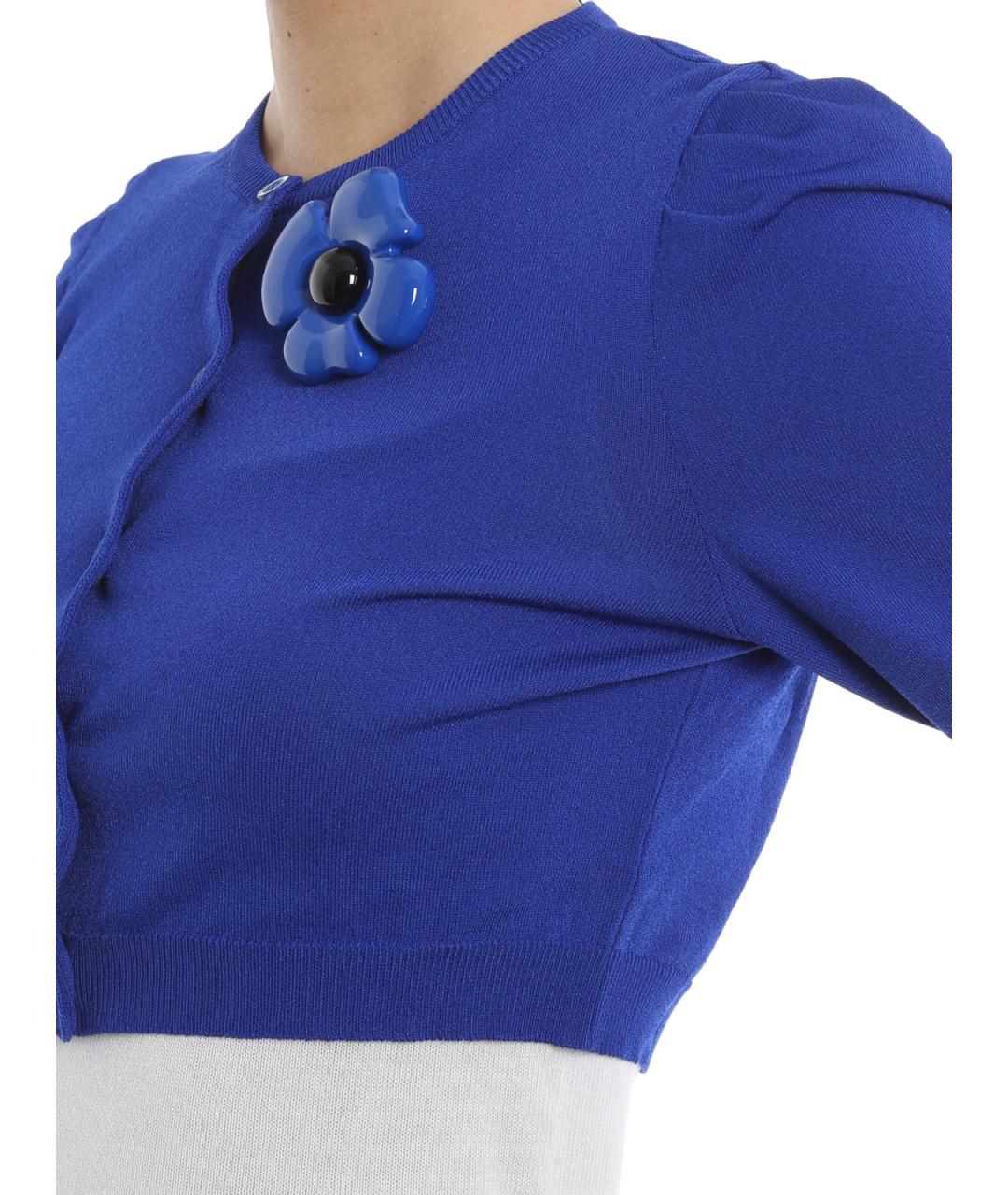 BOUTIQUE MOSCHINO Синий полиамидовый кардиган, фото 6