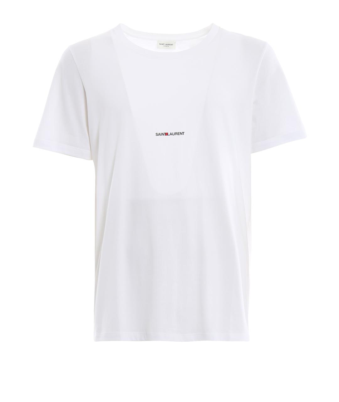 SAINT LAURENT Белая хлопковая футболка, фото 1