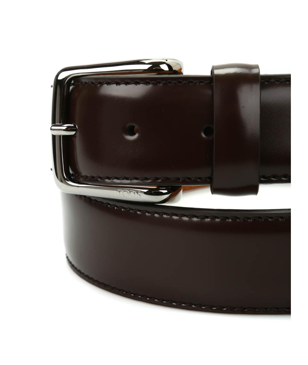 TOD'S Коричневый кожаный ремень, фото 2