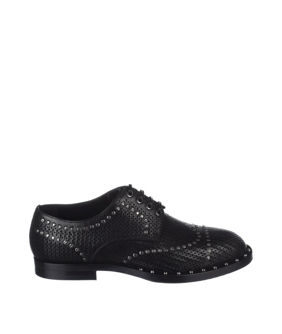 DOLCE&GABBANA Черные кожаные туфли, фото 1