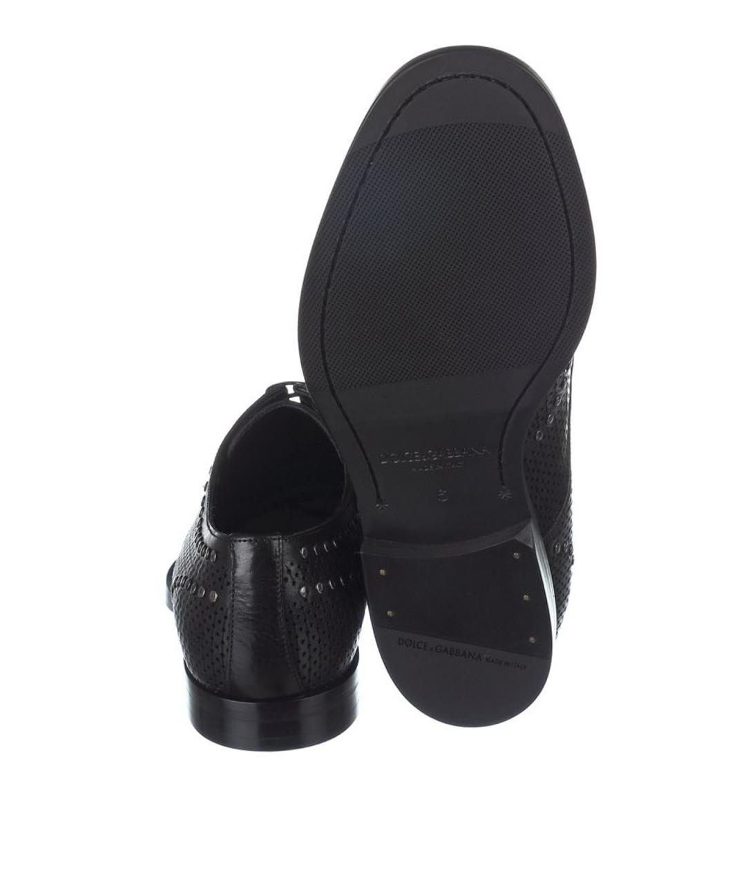 DOLCE&GABBANA Черные кожаные туфли, фото 4