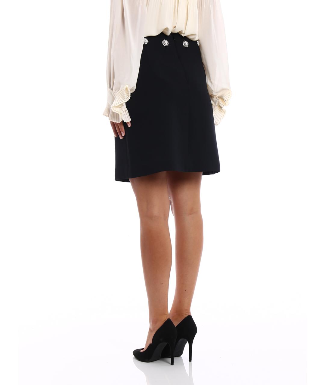 TORY BURCH Черная полиэстеровая юбка мини, фото 3