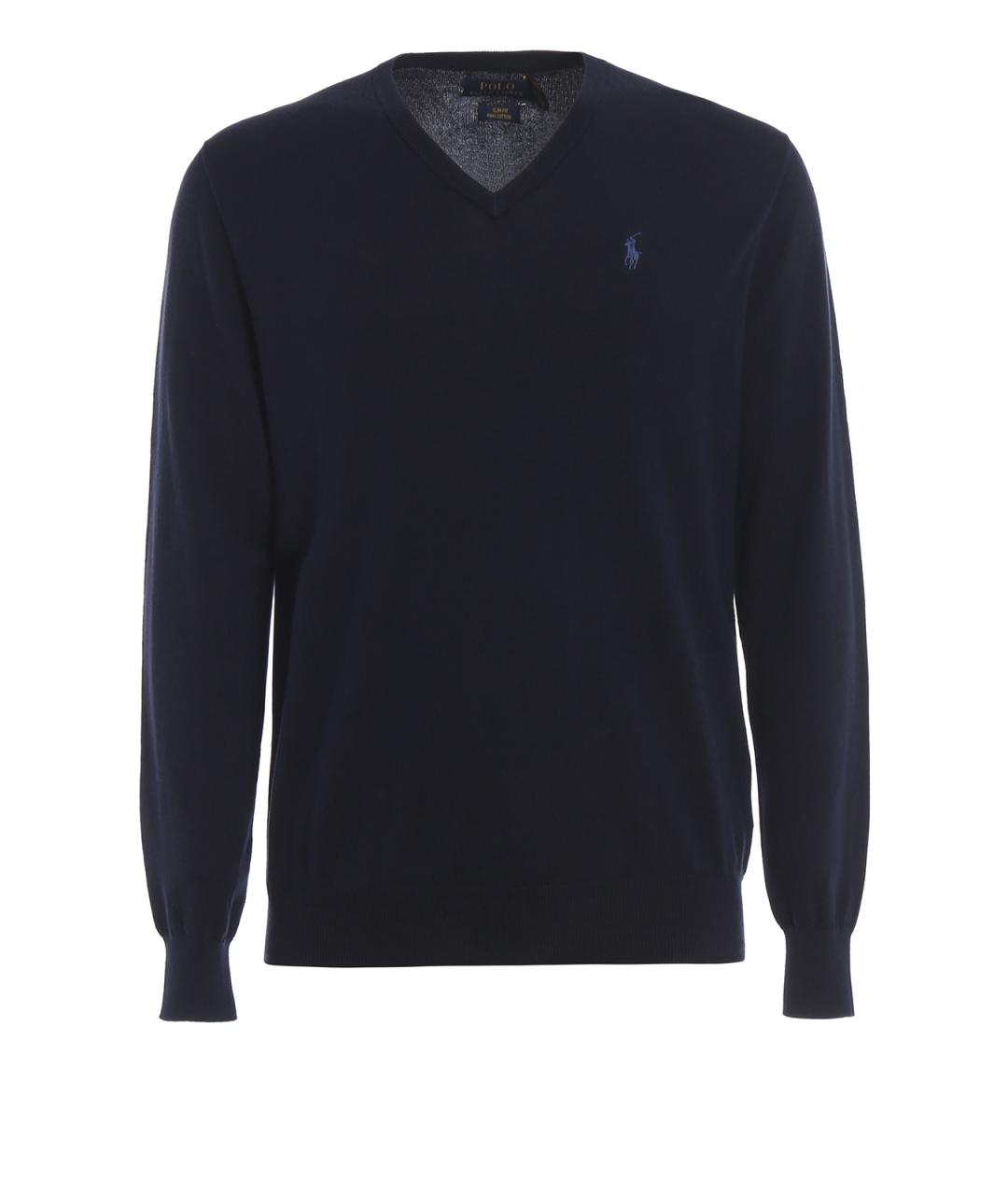 POLO RALPH LAUREN Синий хлопковый джемпер / свитер, фото 1