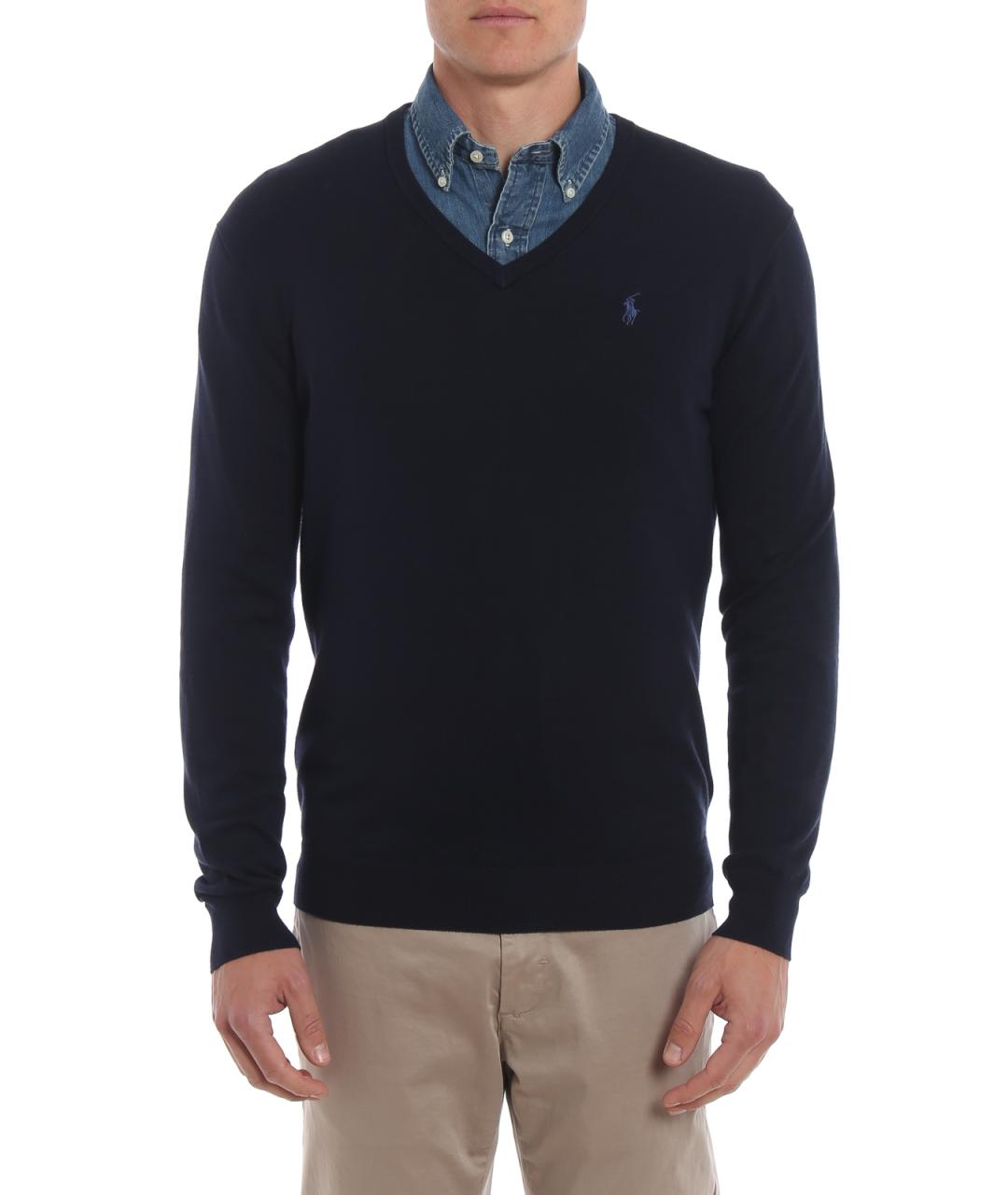 POLO RALPH LAUREN Синий хлопковый джемпер / свитер, фото 3