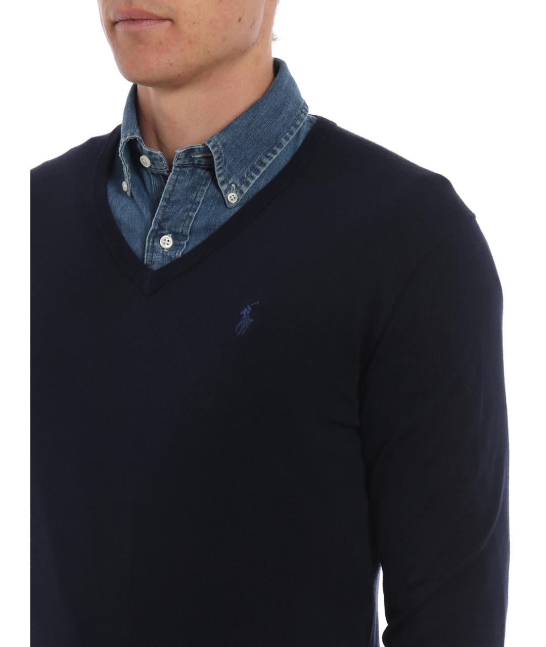 POLO RALPH LAUREN Синий хлопковый джемпер / свитер, фото 5