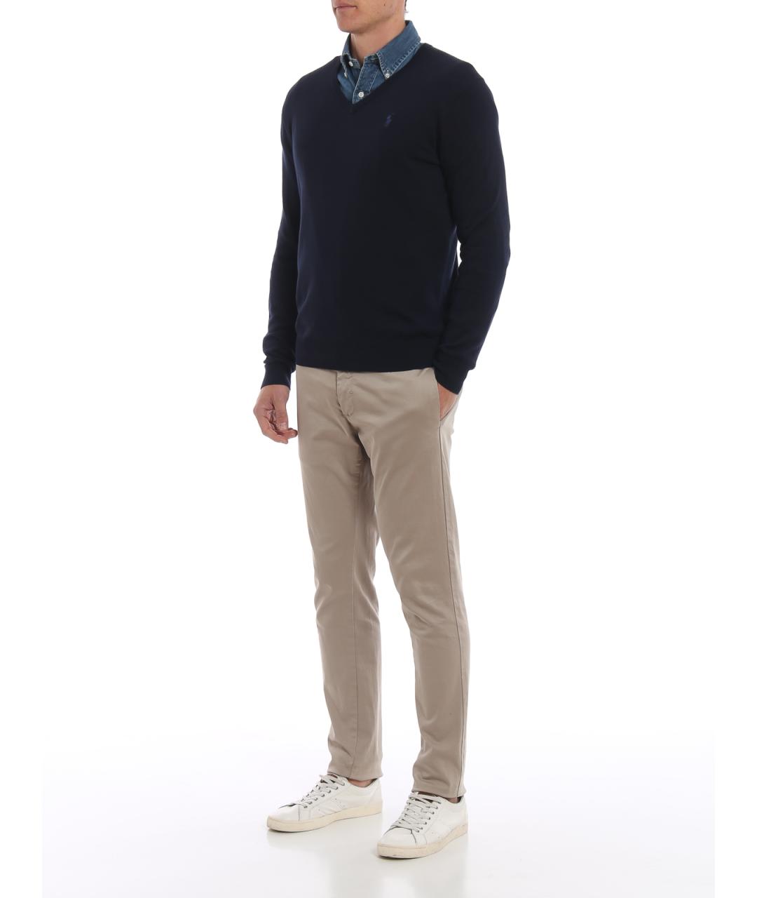 POLO RALPH LAUREN Синий хлопковый джемпер / свитер, фото 2