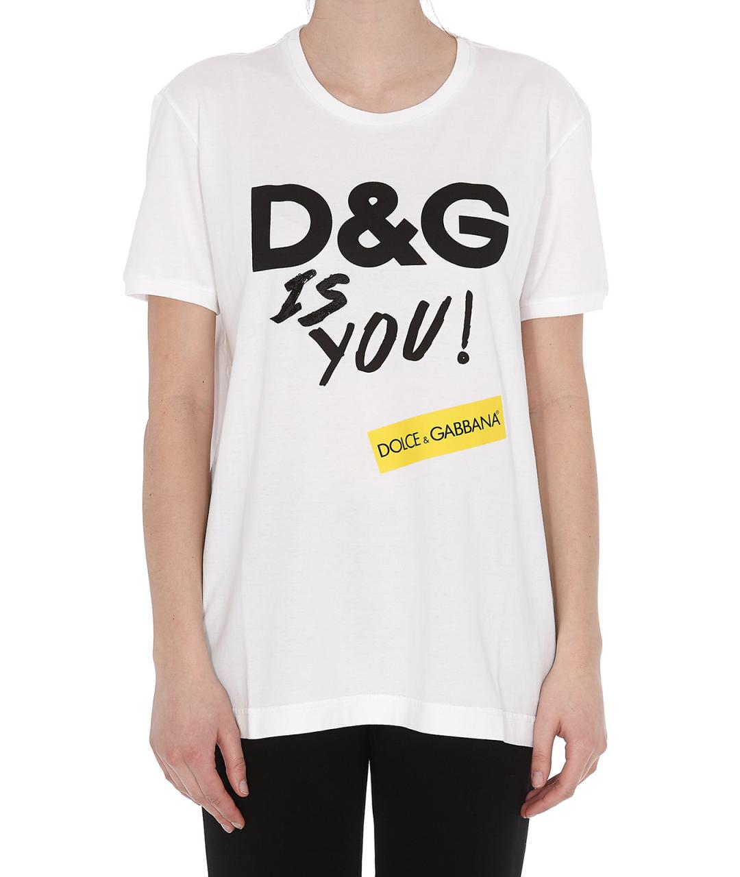 DOLCE&GABBANA Белая хлопковая футболка, фото 3