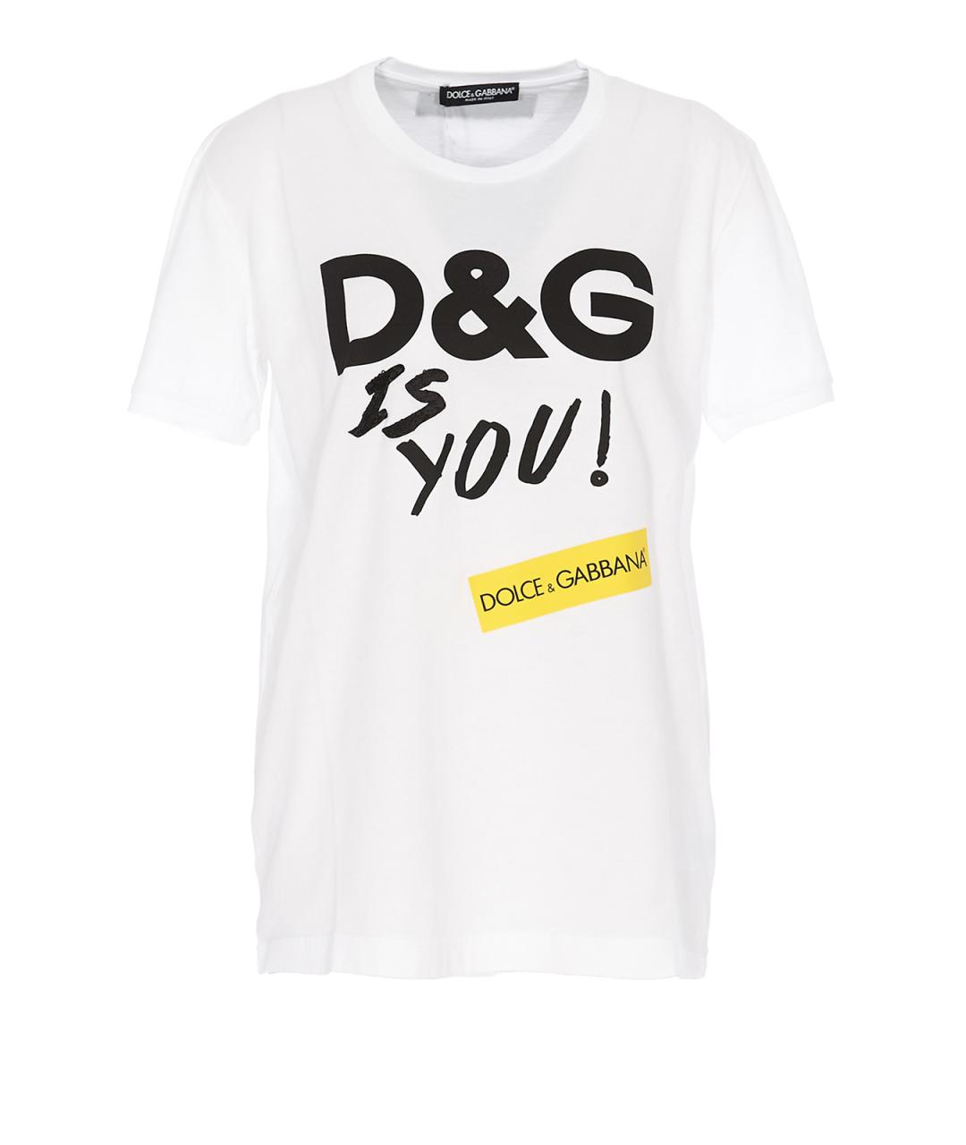 DOLCE&GABBANA Белая хлопковая футболка, фото 1
